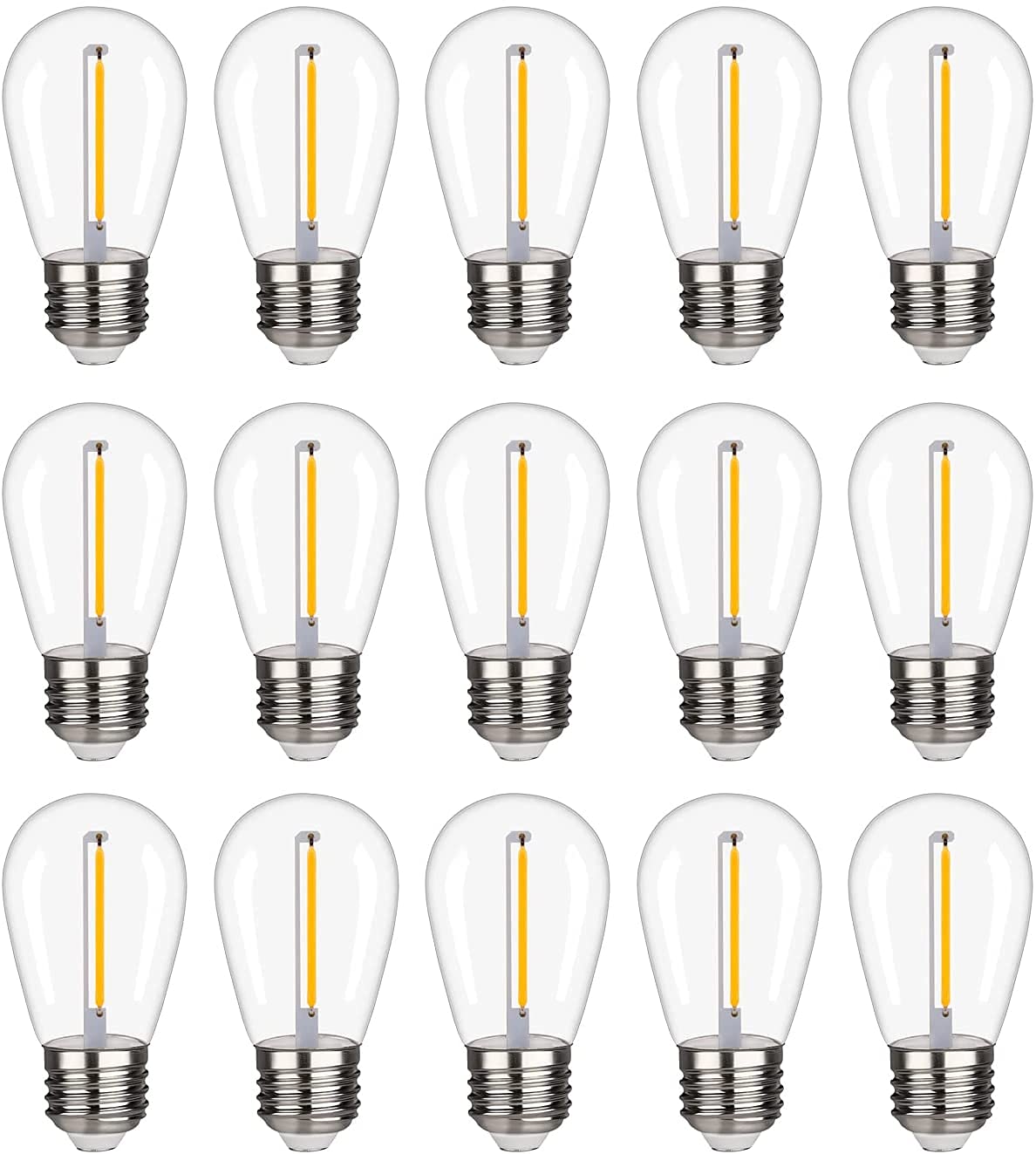 Kgc Plastic S14 Replacement Led Edison Bulbs -1W Equivalent To 10W 2200K, No Glass Shatterproof & Waterproof Led Bulbs For Outdo