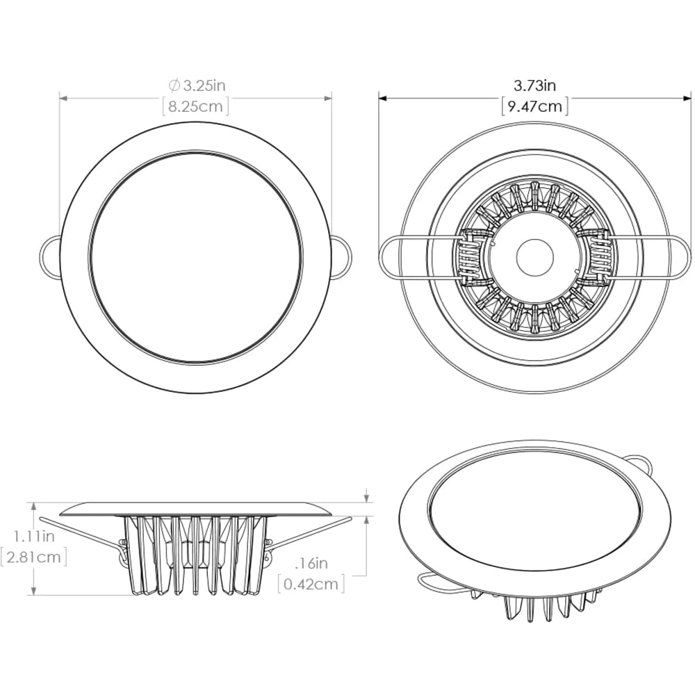 Lumitec 113129 Mirage Led Exterior Or Interior Down Light, Flush Mount, White Bezel, Warm White Dimming