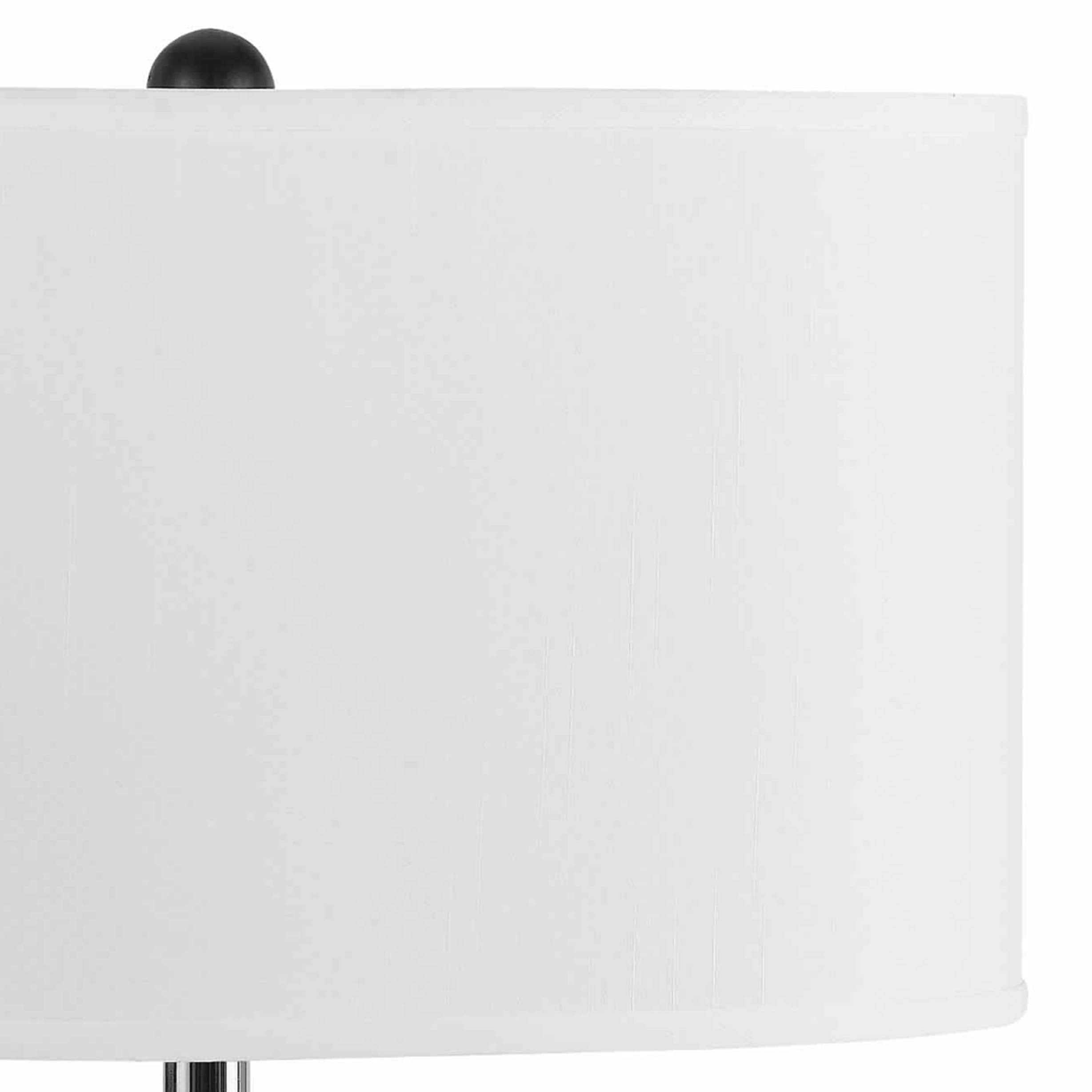Benzara Glass Table Lamp with Drum Shade, Bubble Design, Model BM223699, Blue and White