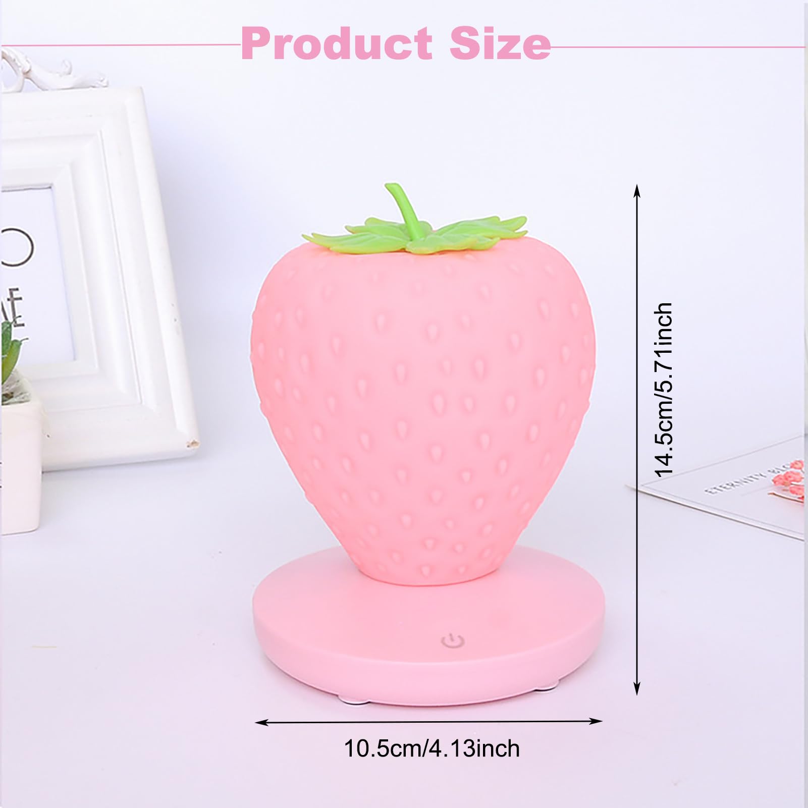 Liftatapa Strawberry Night Light  Cute Silicone Strawberry Lamp  Led Cute Night Light Decor  Usb Rechargeable Bedside Color Changing Lamp  3 Modes Touch Lighting For Birthday  Christmas