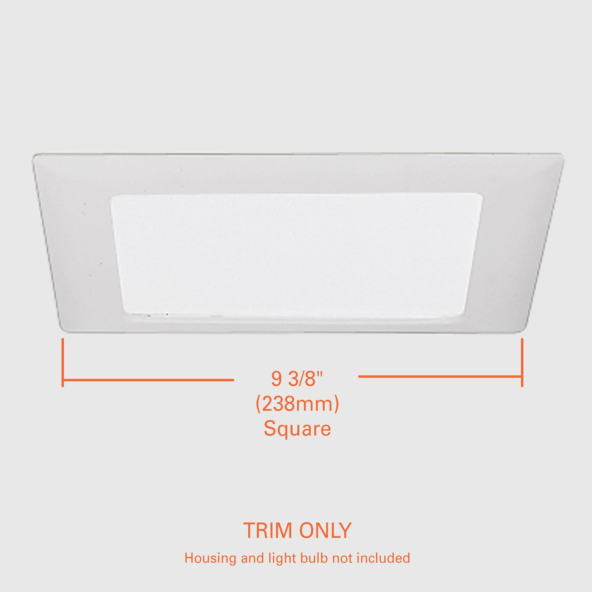 HALO 10P Recessed Ceiling Light Square Trim with Glass Albalite Lens, White,9.5 L x 1.2 W x 9.3 H