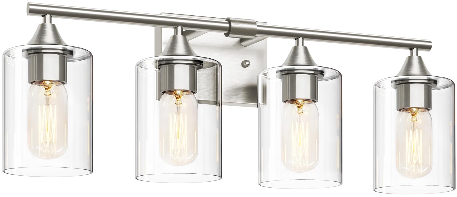 XPEHK 4-Light Bathroom Light Fixture, Modern Brushed Nickel Vanity Sconce for Mirror, Bedroom, Hallway