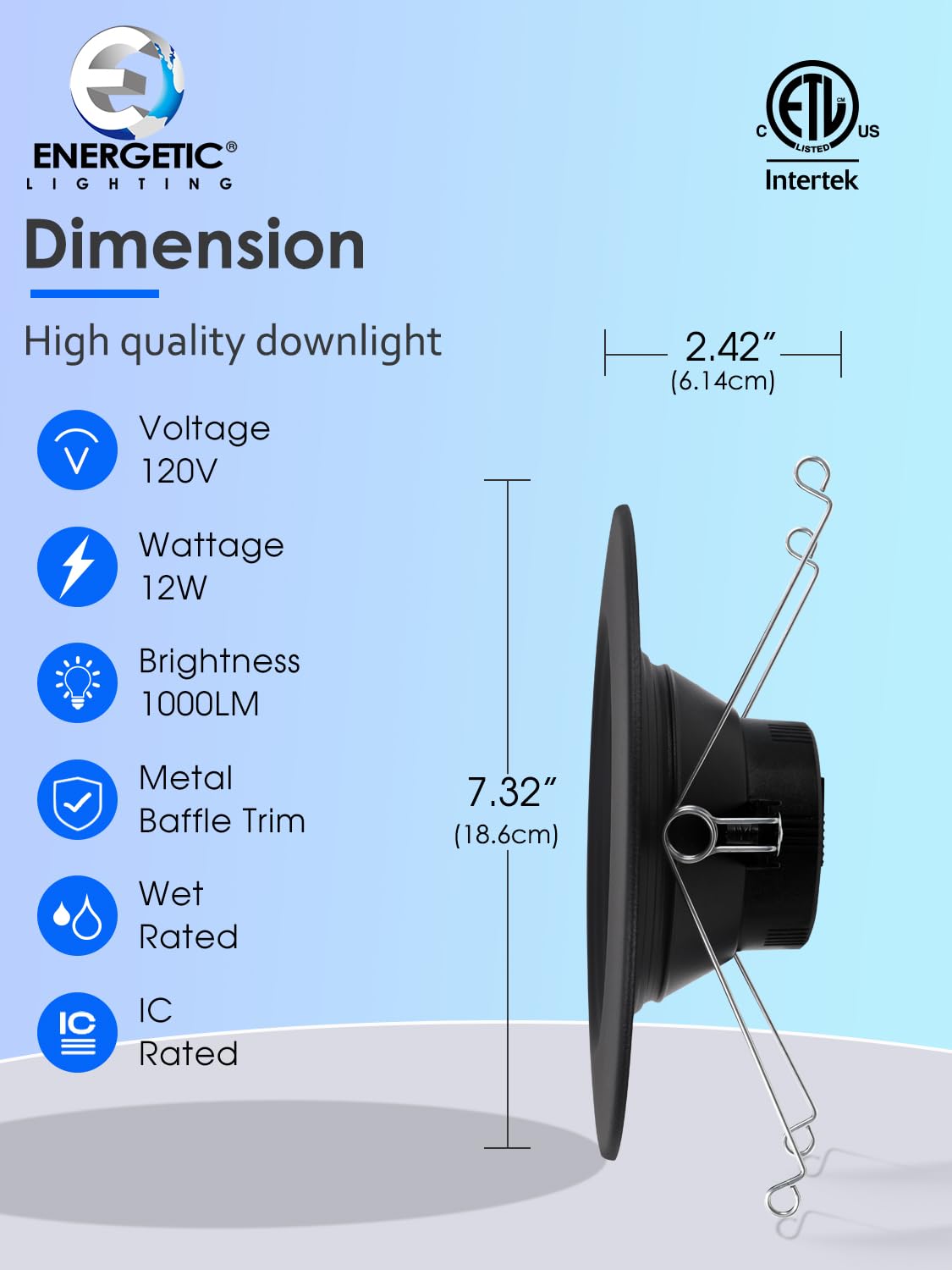 6 Pack 5/6 Inch 5Cct Black Led Recessed Lighting Retrofit  2700K/3000K/4000K/5000K/6500K Selectable  Dimmable Can Lights With Baffle Trim  12W=150W  High Brightness 1000Lm  Wet Rated  Etl Certified