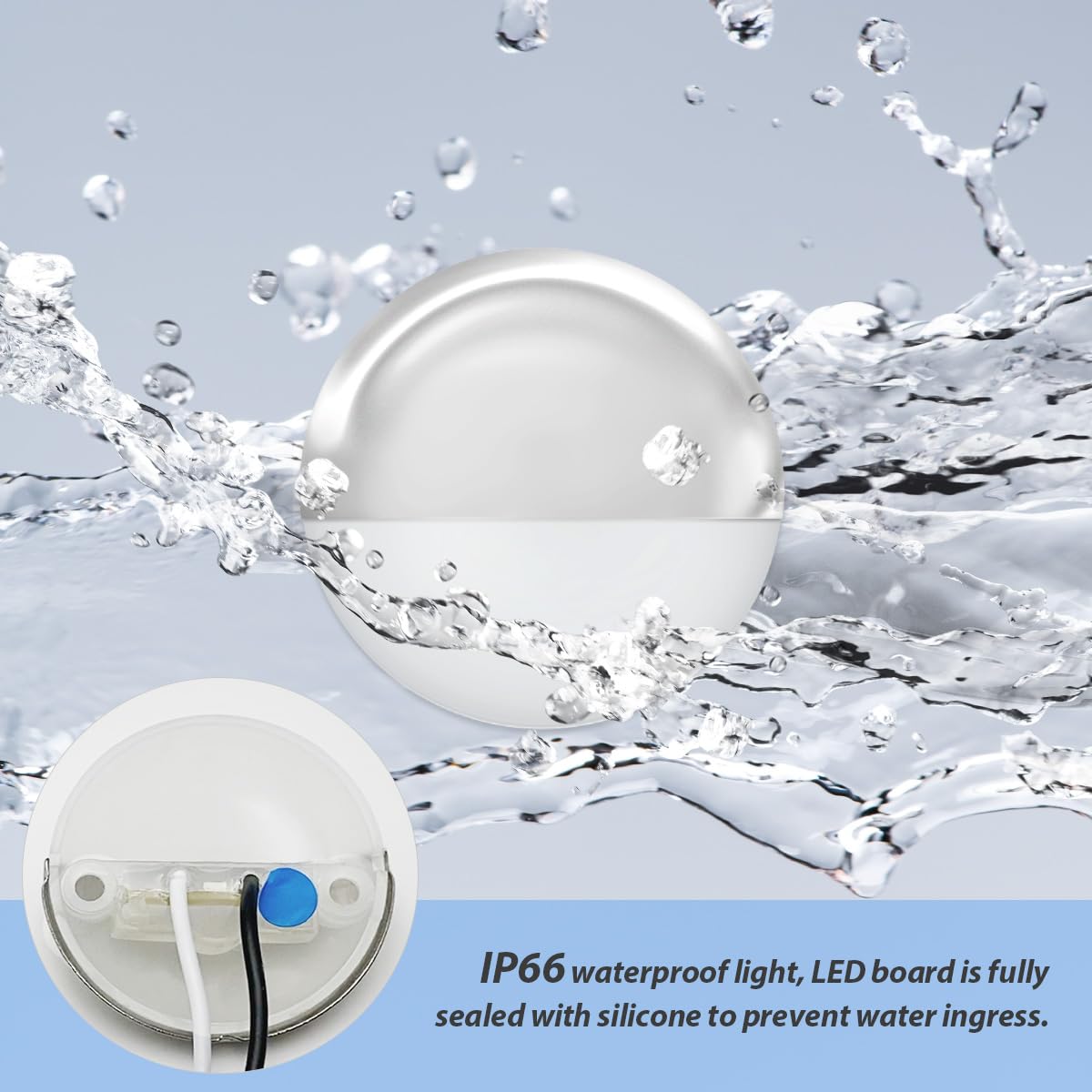 Dream Lighting LED Boat Decking Lights Waterproof 12V Marine RV Trailer Blue Stainless Steel Pack of 6