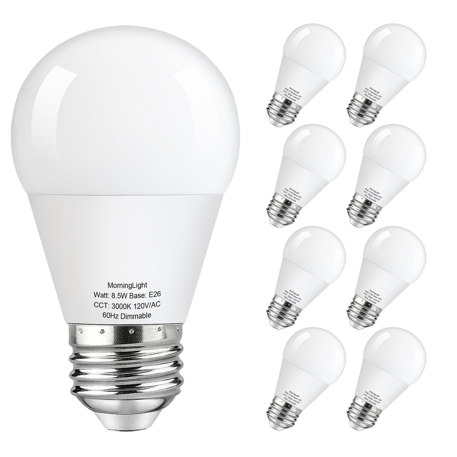 Morninglight Dimmable A15 Led Light Bulb 75 Watt Equivalent, 3000K Soft White, 800Lm, 8.5W A15 Light Bulbs 75 Watt Soft White Fo