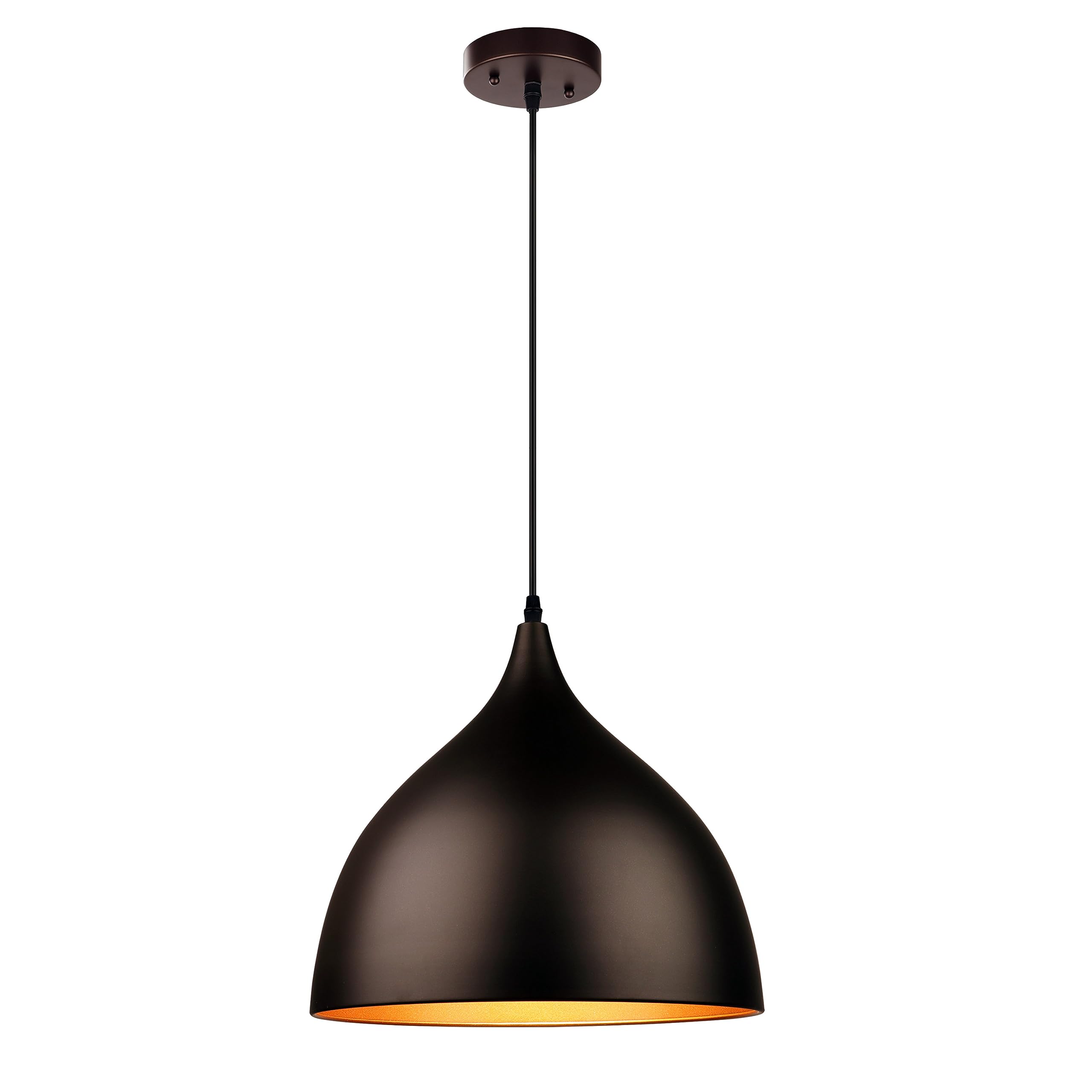 Chloe Lighting Industrial Mini Pendant Ceiling Fixture, 14in Wide, Metal, Oil-Rubbed Bronze, Model CH58070RB14-DP1