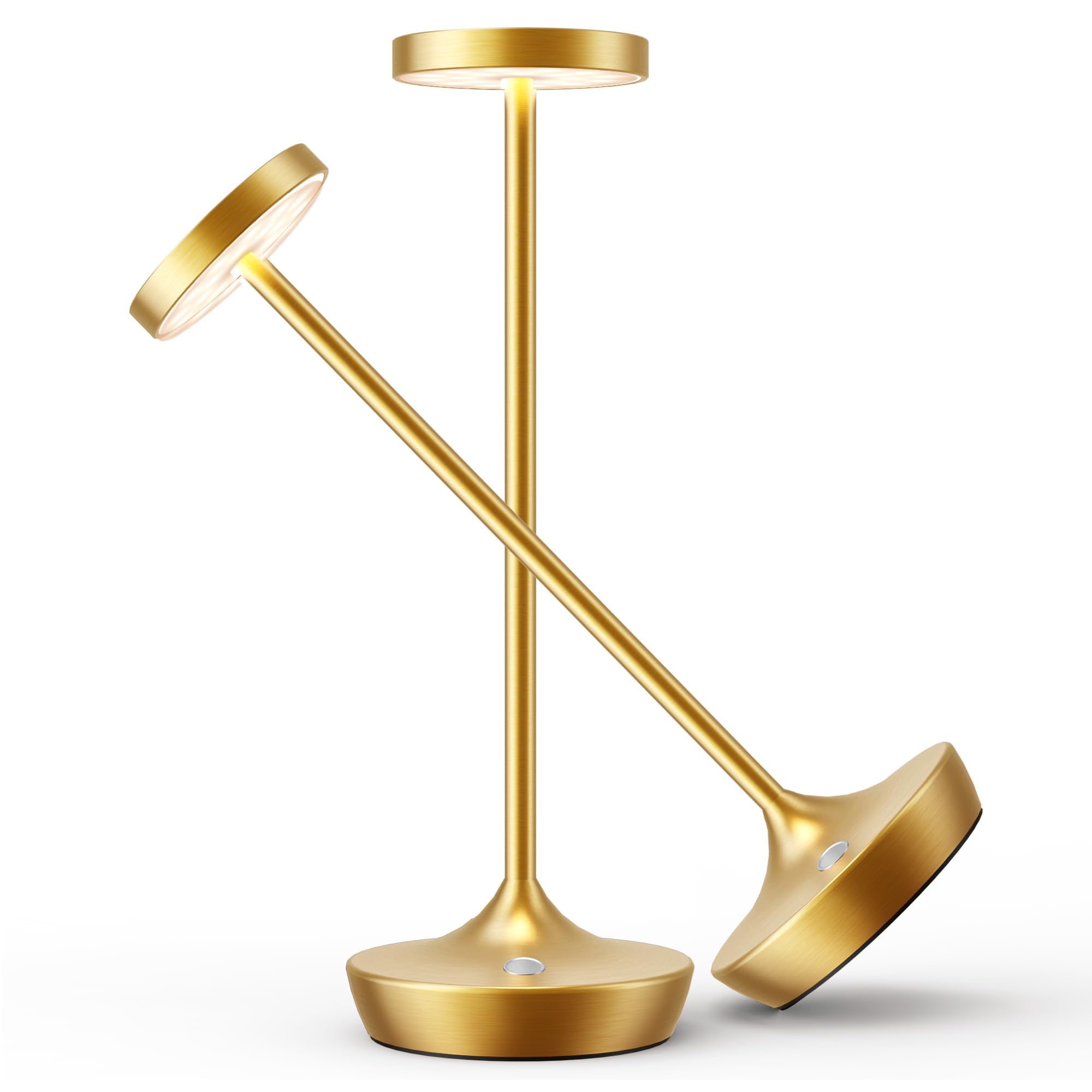 Willdoak Cordless Rechargeable Table Lamp - 6000Mah Led, Touch Dimmable, Waterproof, 2 Gold