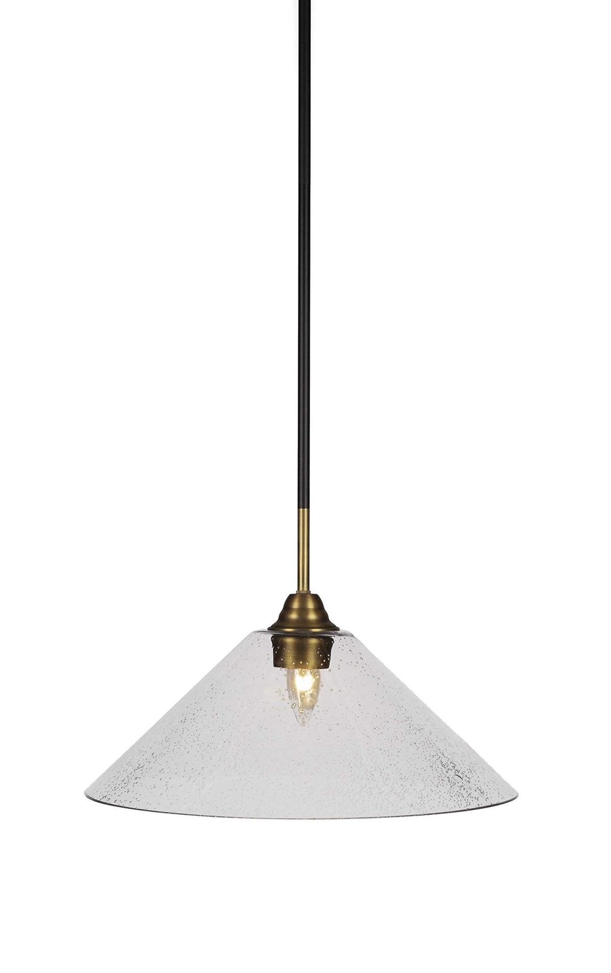 Toltec Lighting Paramount 1 Light Mini Pendant in Matte Black & Brass (3401-MBBR-308)