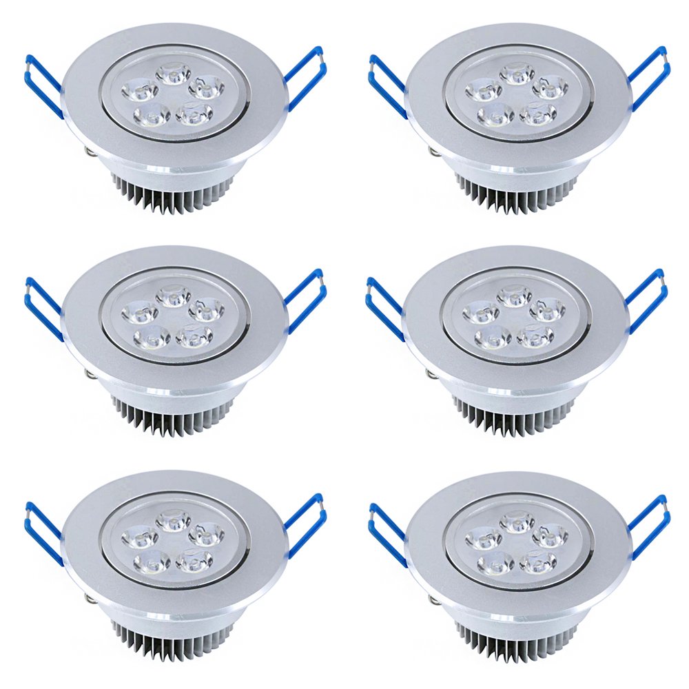 MODOAO 5W LED Downlight, 5500K Daylight Cool White,Not Dimmable,Retrofit LED Recessed Lighting Fixture, LED Ceiling Light, 6-Pac
