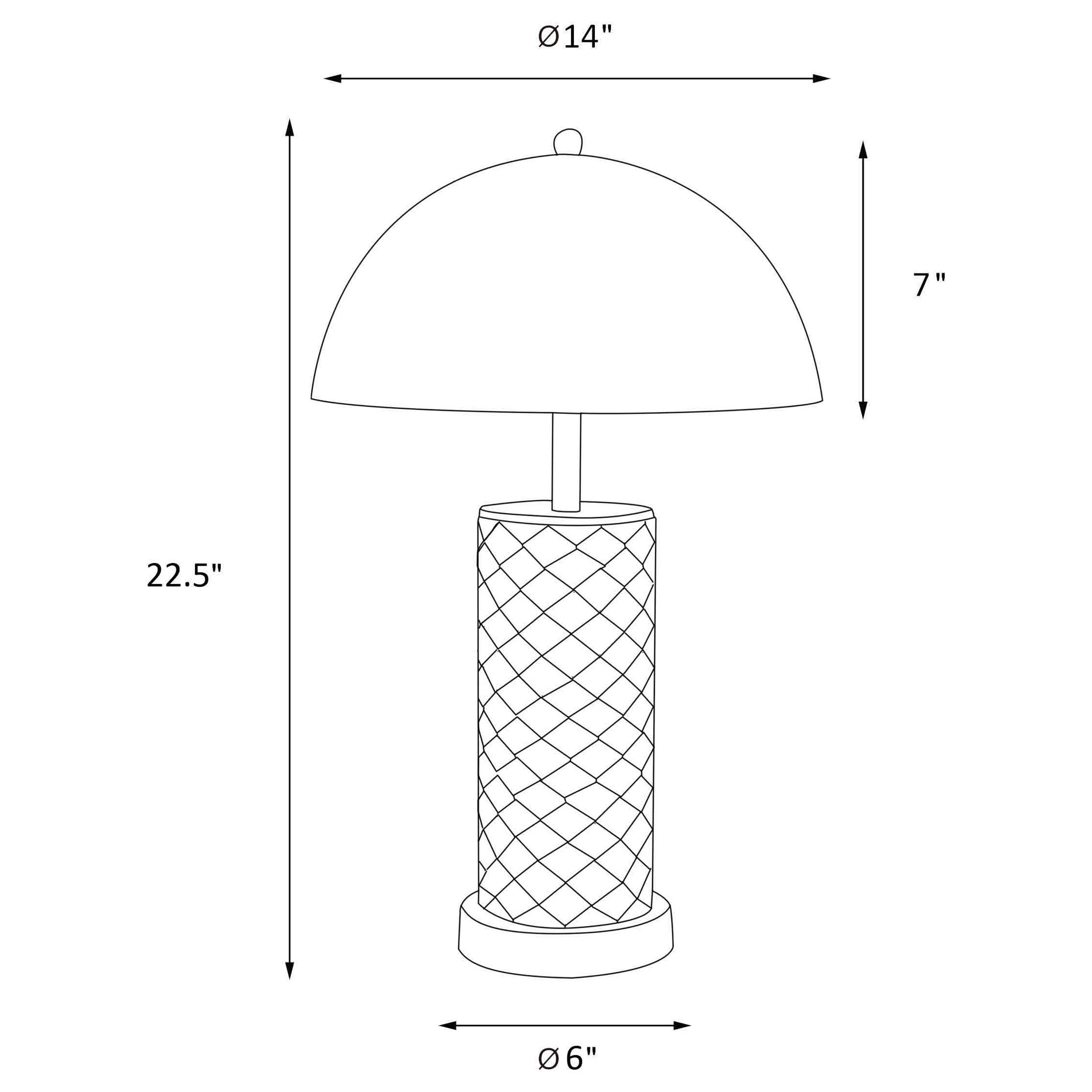 Coaster Home Furnishings Ferris 23-Inch Dome Quilted Table Lamp Black (Set Of 2)
