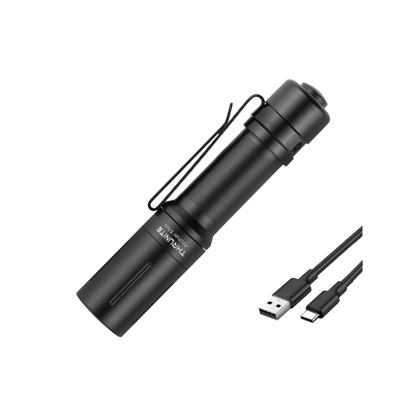 ThruNite EDC Flashlight Archer Mini, 405 Lumen Tail Switch LED Flashlight, USB C Rechargeable Little Pocket Penlight for Camping