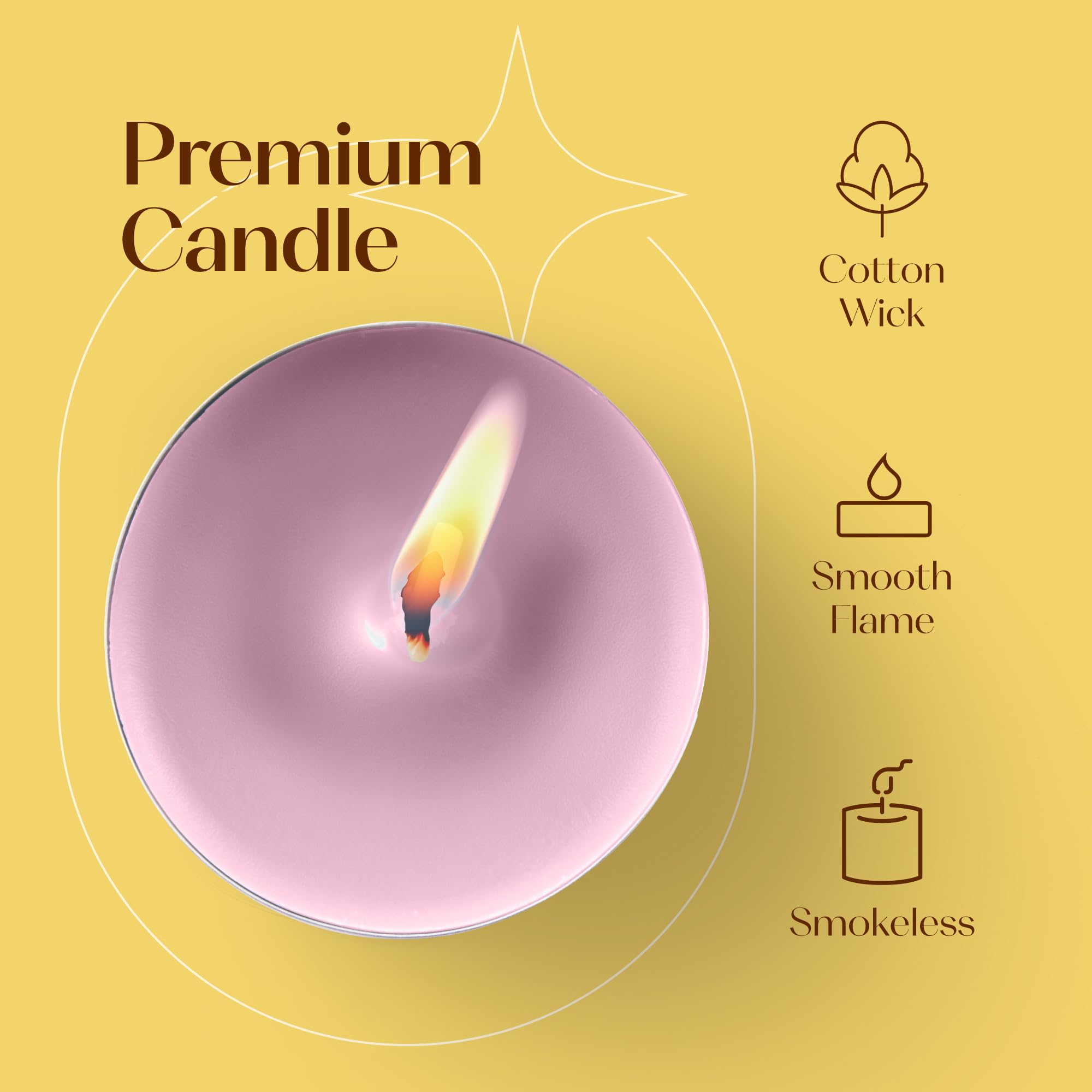 Pink Scented Tealight Candles - Pack Of 12 Scented Tea Light Candles With Long Lasting Aromas - Magnolia Blossom Fragranced Pink Tealight Candles - 4 Hour Burn Time