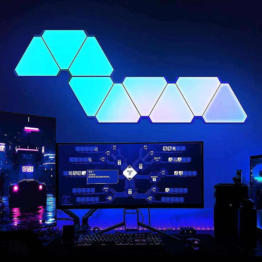 fbkapelk WiFi Bluetooth 5V USB Triangle Lamps Quantum Atmosphere LED Night Light for Game Bedroom Decoration Creative Decorat Wa
