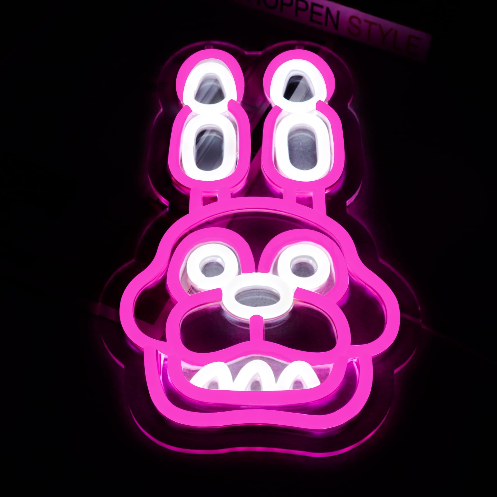 AHlove Neon Sign - Pink Anime FNAF Bonnie LED Light for Wall Decor, 12.1"x7.3", Perfect for Bedroom & Game Room Decor, Great Gift Idea