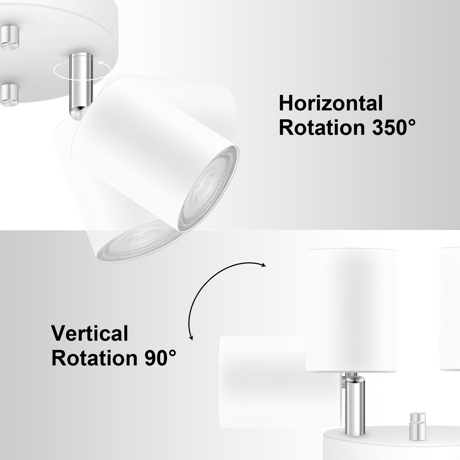 2 Light Track Lighting Fixtures Ceiling  Matte White Round Directional Ceiling Spotlight  Gu10 Flush Mount Track Fixture  Flexibly Rotatable Light Head For Kitchen/Living Room  Bulb Not Included