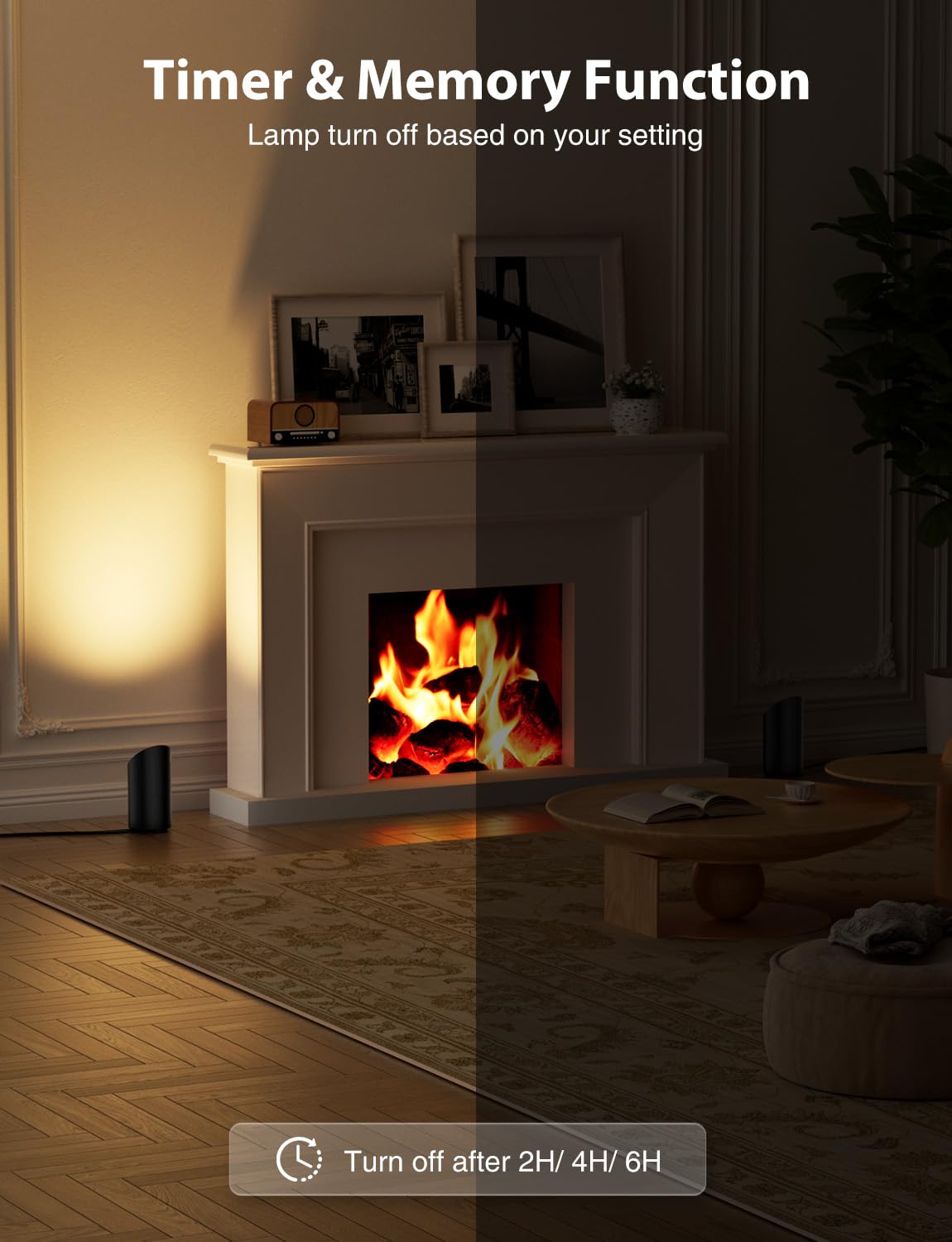 Onforu 7W Floor Can Light Uplighting, Remote Control, 2700-6500K, Black, Model FW05, 2 Pack