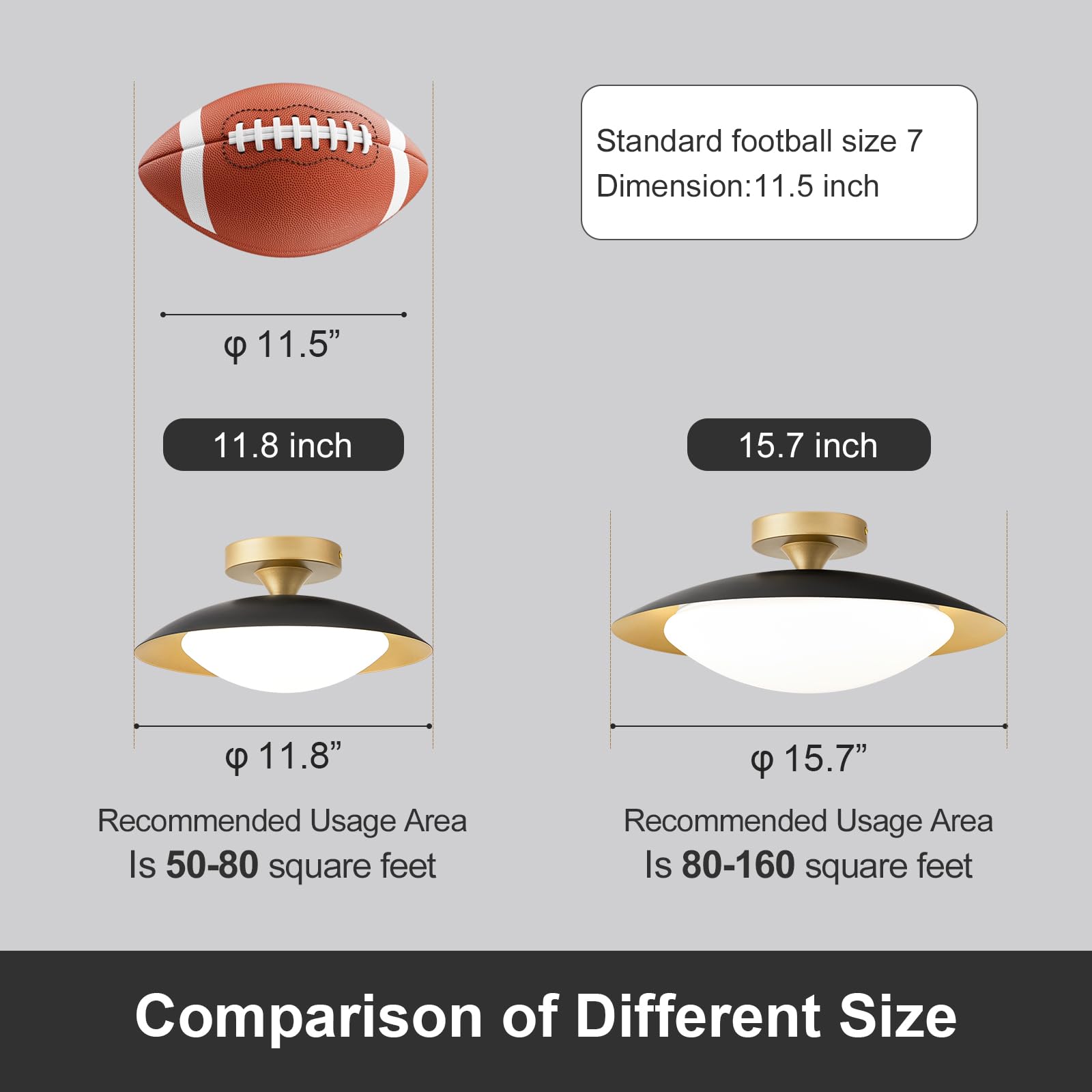 Dimmable Modern Mid-Century Ceiling Light, Black And Gold Led Semi Flush Mount Ceiling Light, 5Cct 2700K-6000K Lighting Fixture Ceiling Lamp With Acrylic Shade For Bedroom Hallway Kitchen, 11.8In