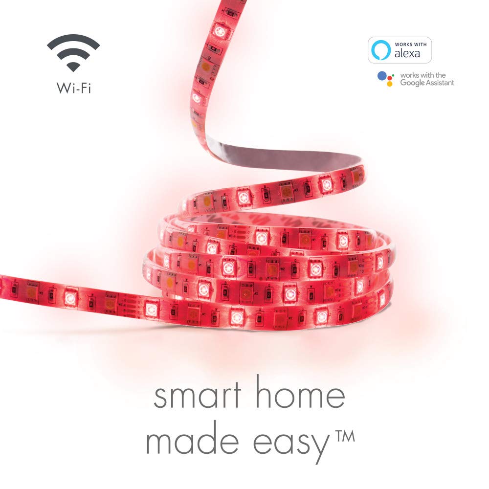 Globe Electric Smart Strip Light, 16.4 ft, Multi-Color, 300 Lumens, Model 50053, Plastic