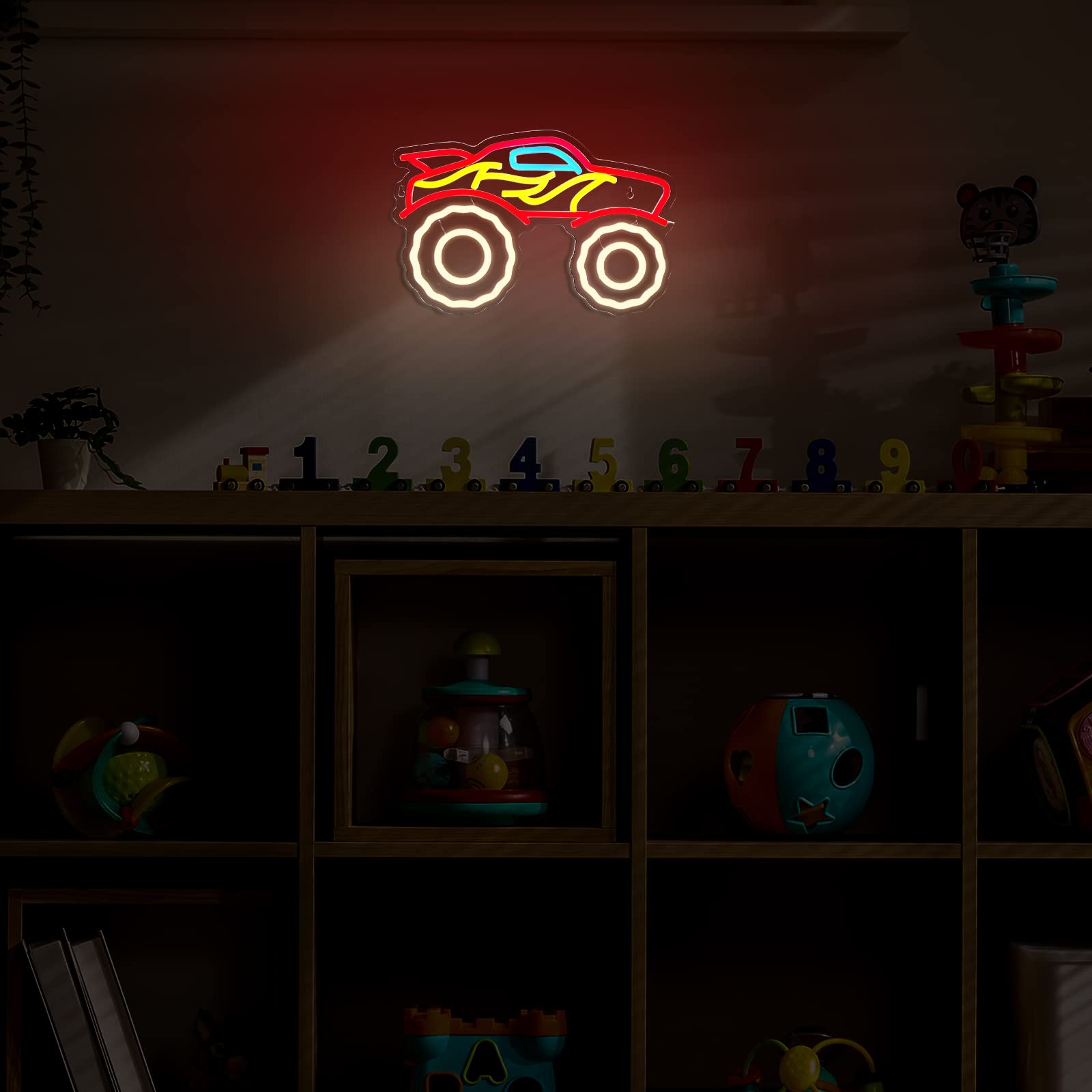 Riakrum LED Neon Light Truck Lamp Sign for Boys Room, Acrylic, Multicolor, Model Riakrum-Neon Light-2489