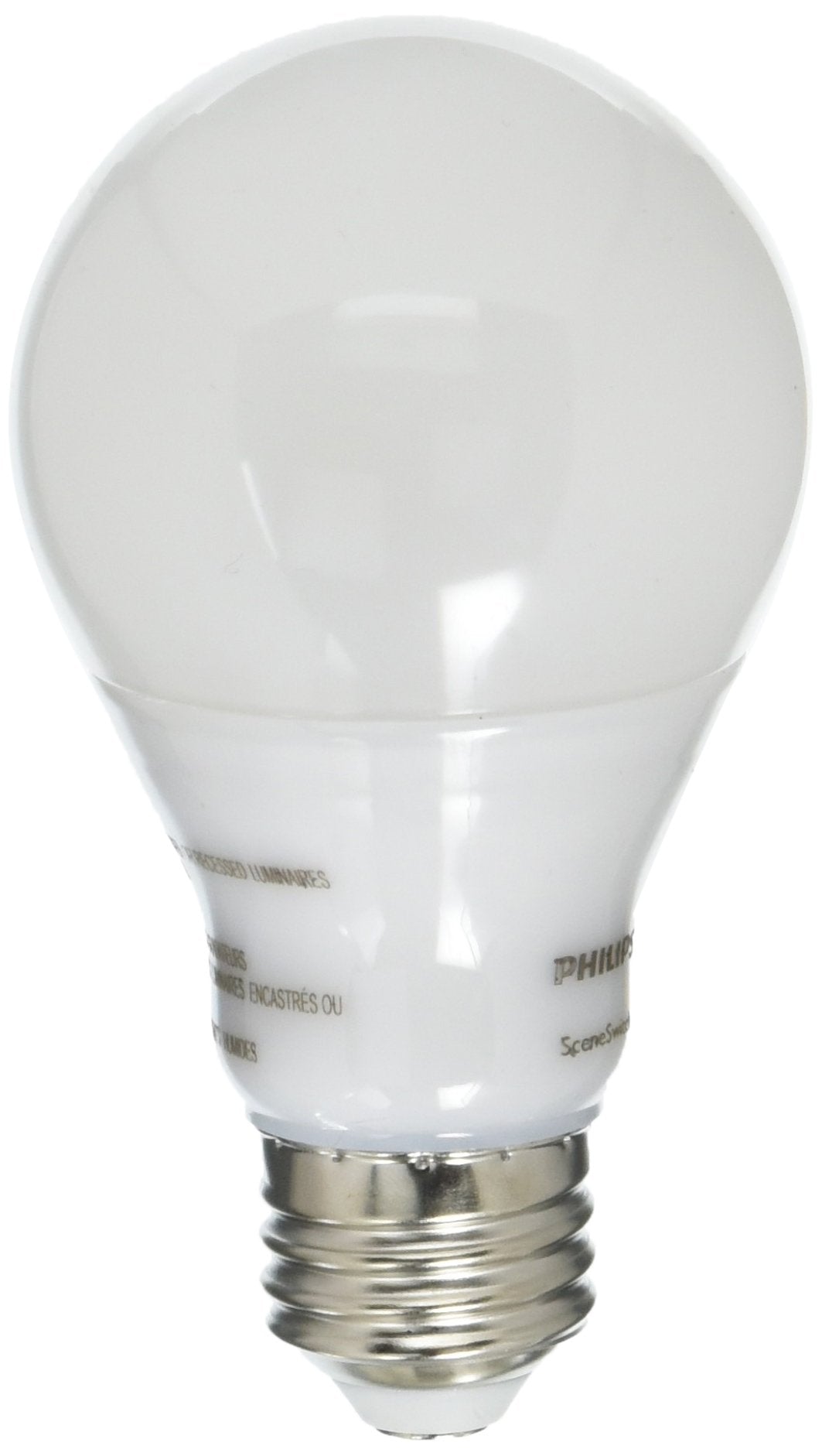 Philips Led Frosted Non-Dimmable Scene Switch A19 Light Bulb - Eyecomfort Flicker Free - 9W = 60W - 800/320/80 Lumen - Daylight 
