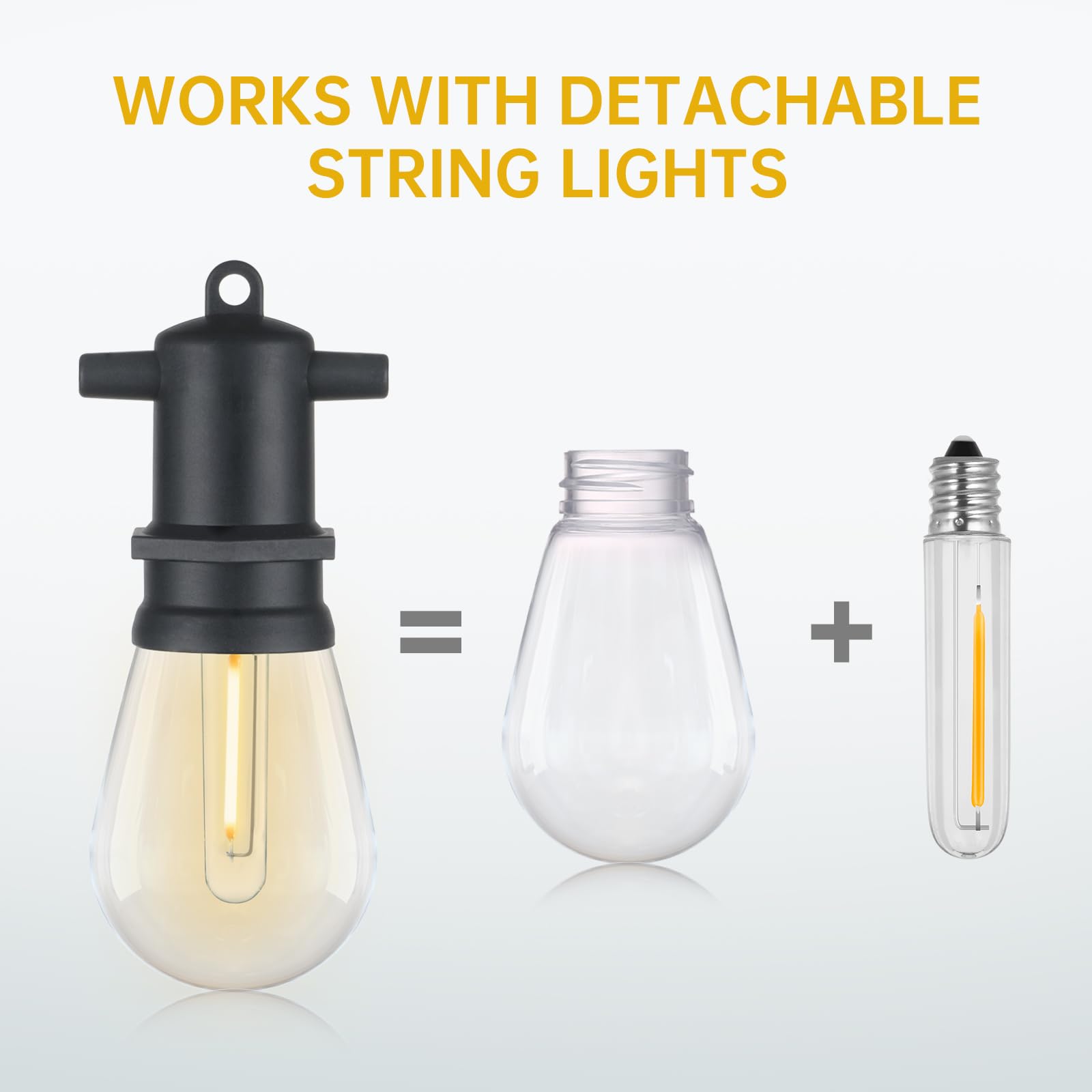 Dge S14 Led Bulb 4 Pack T13 String Light Bulbs 1.5 Watt Replacement Light Bulb, Shatter-Proof And Waterproof Ip65