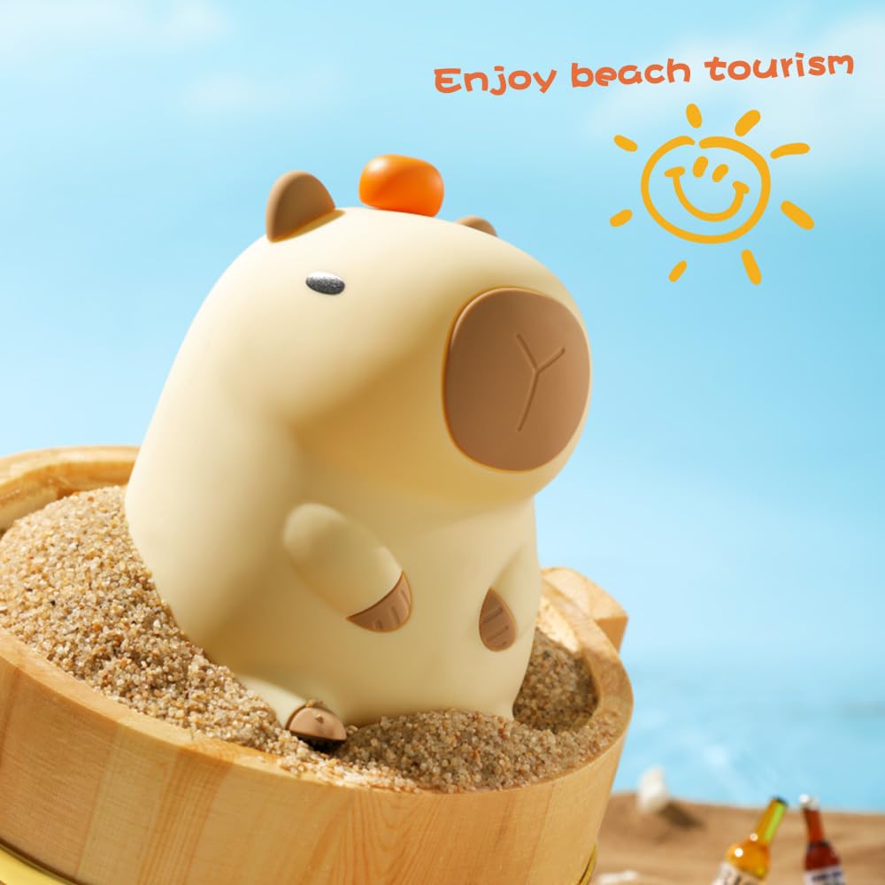 Myratts Capybara Night Light, Dimmable Touch Control, USB Rechargeable, Silcone Lamp for Kids & mature-themeds, Model KPBL-001