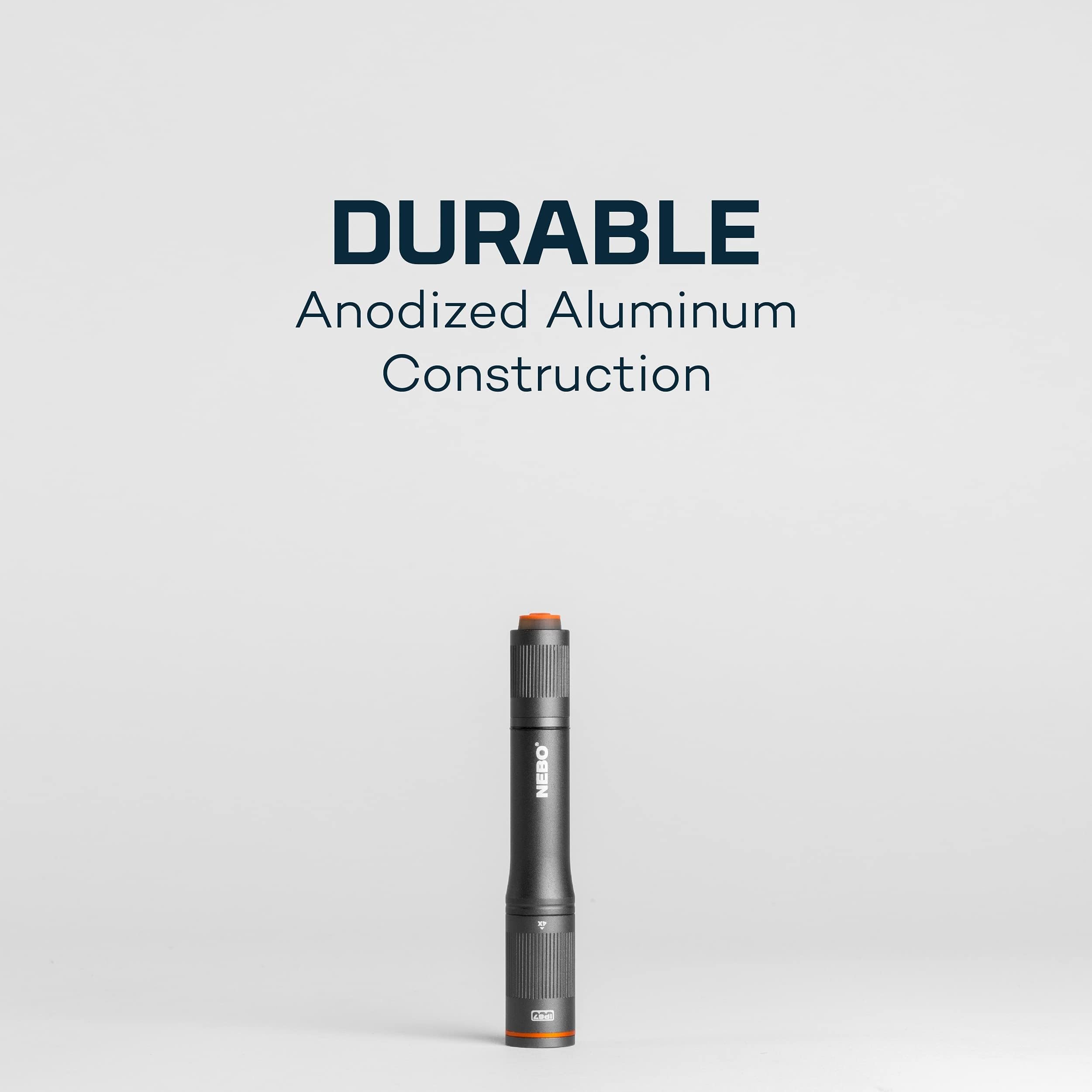 NEBO COLUMBO Pen Light | 100 Lumen Compact Inspection Light | Aluminum | Storm Gray | Model NEB-POC-0006 | One Size