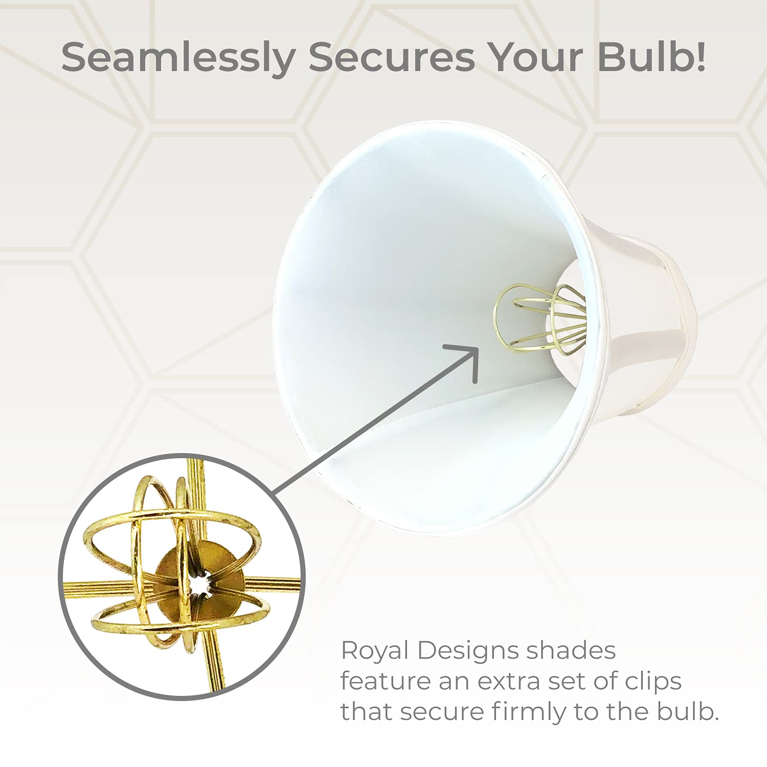 Royal Designs Bso-704Fc-6Wh Regal Series True Bell With Flame Clip Lampshade, White, 3.5 X 6 X 6