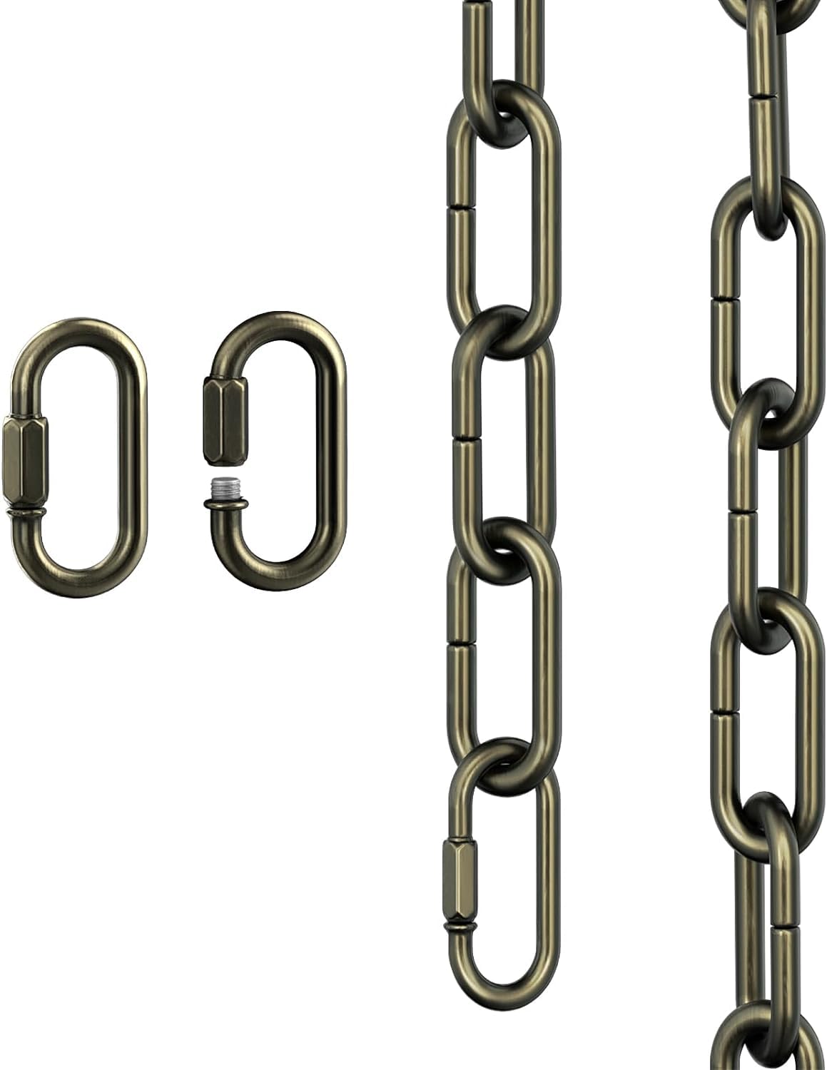garini 3 Feet Industrial Bronze Light Fixture Chain, Metal Pendant Chandelier Chain