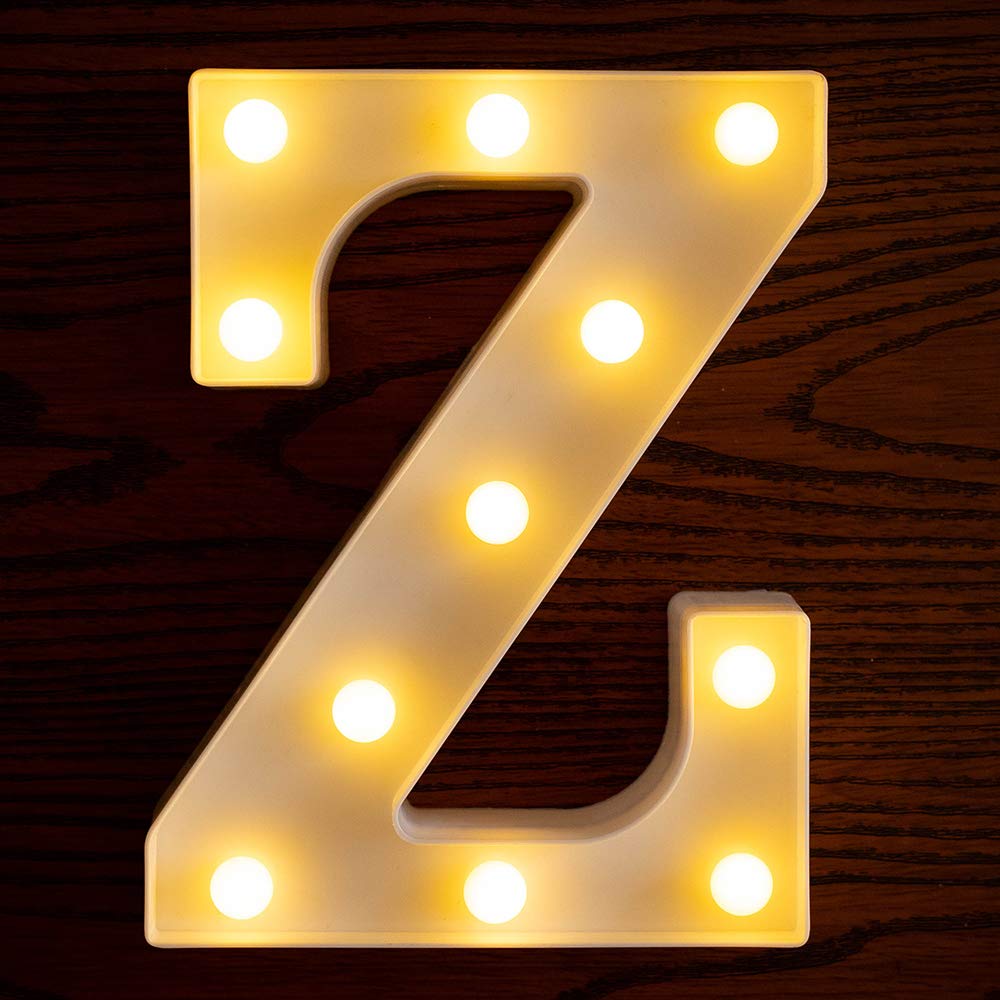 Yorulory LED Letter Lights Sign Letters Light Up Letters Sign for Night Light Wedding Birthday Party Battery Powered Christmas Lamp Home Bar (Z)