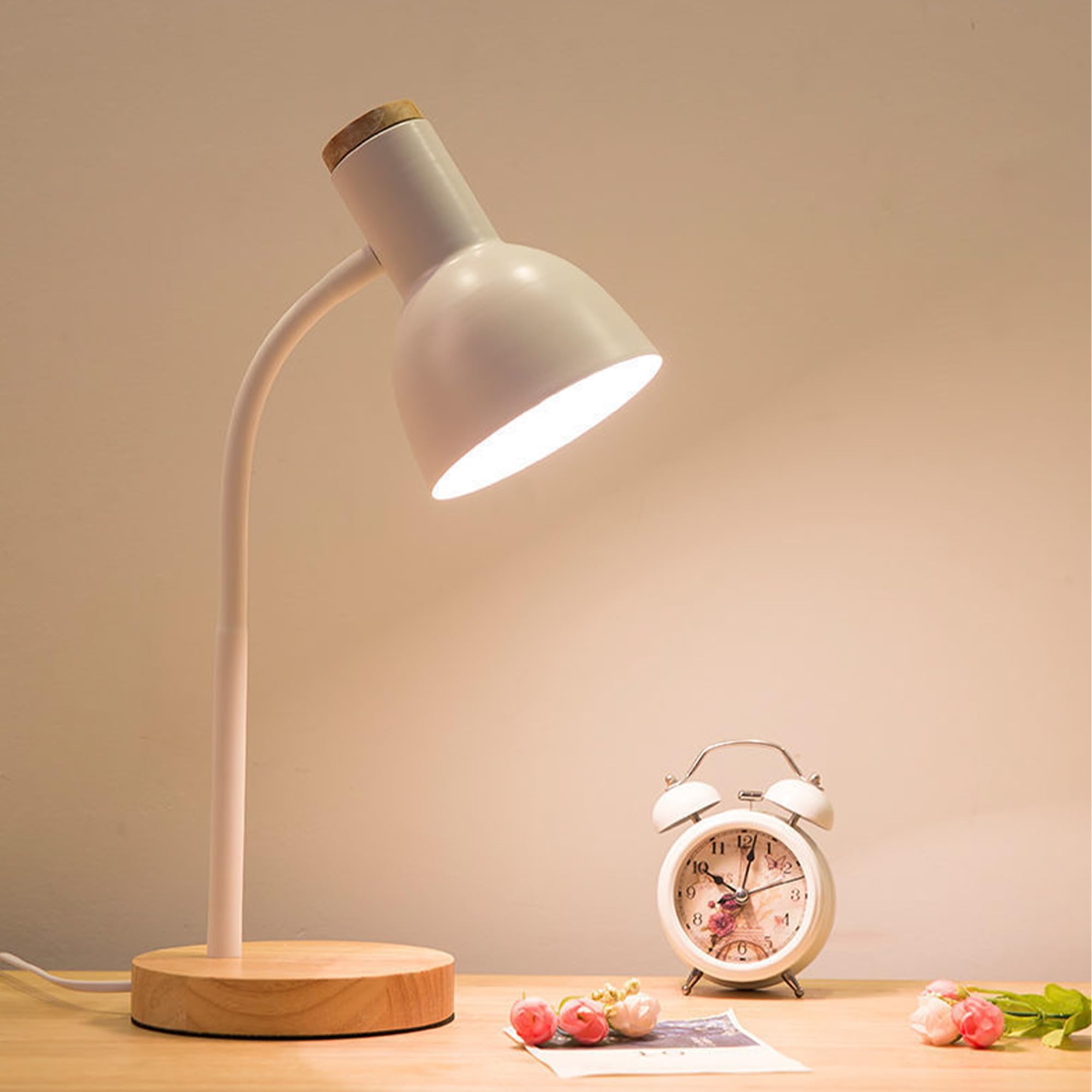 WLHONG LED Desk Lamp, Modern Table Lamps 3 Color Modes, Eye-Caring Reading Light, Desk Light with Adjustable Flexible Gooseneck,