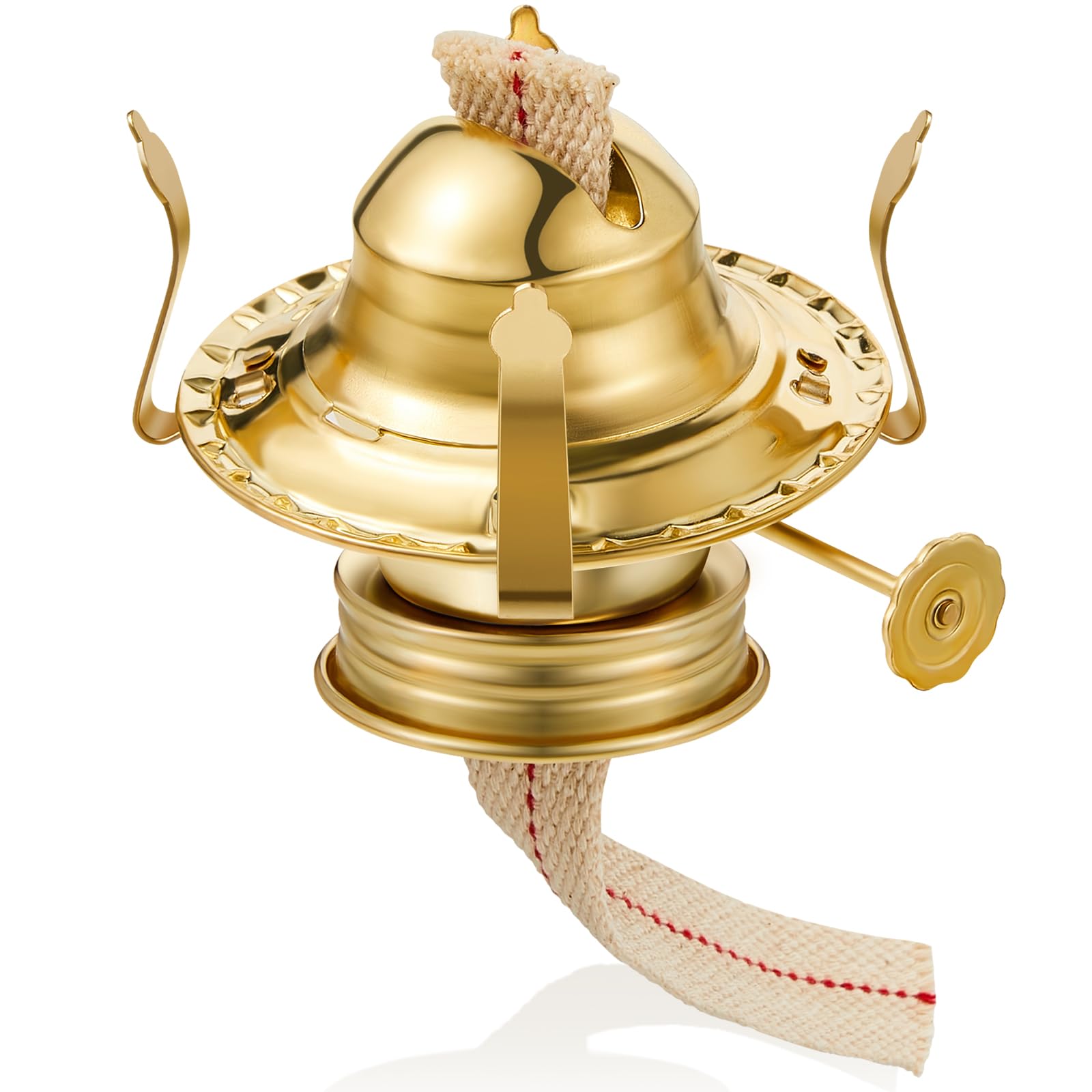 Hortsun 1 Piece Oil Lamp Parts Burner Kerosene Brass Plated #2 Oil Lamp Chimney Holder Replacement Burner with 1 3/16 Diameter T