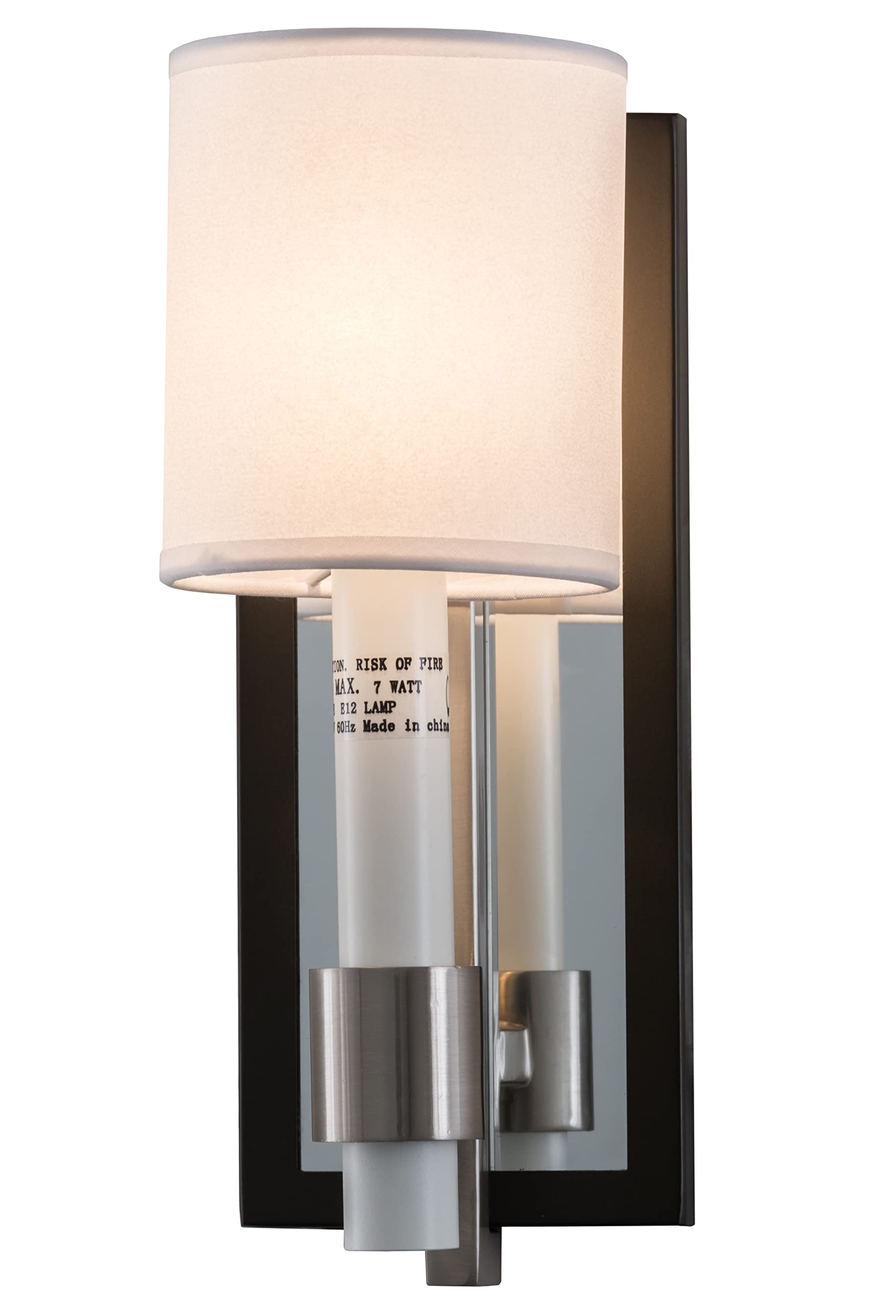 Meyda Lighting Alberta Wall Sconce 4in Pewter Textrene Model 158955
