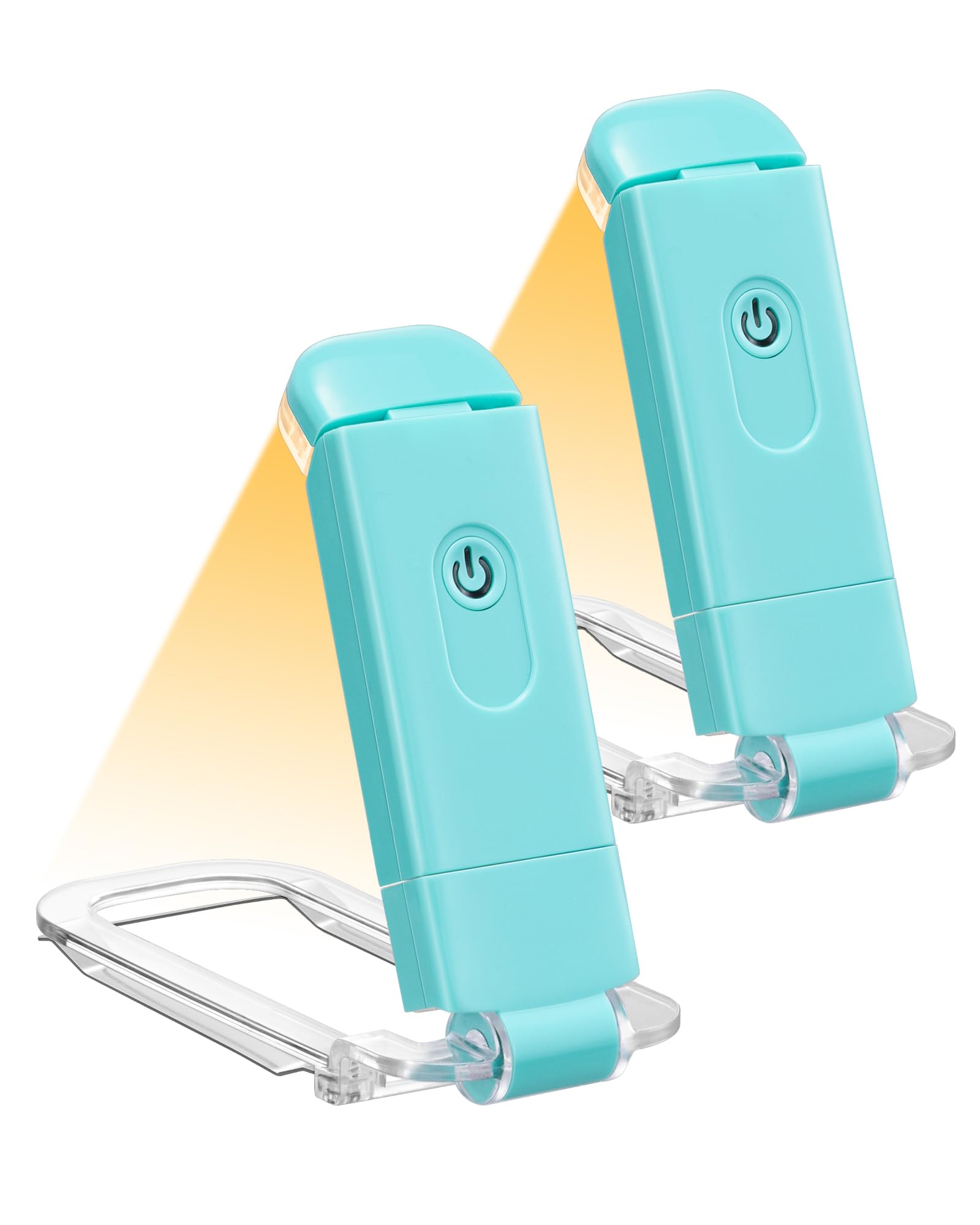 EDISHINE Book Light for Bed, USB Rechargeable Eye Care LED Reading Light, Clip-on Lamp for Night, 2 Brightness Levels, 2 Pack (B
