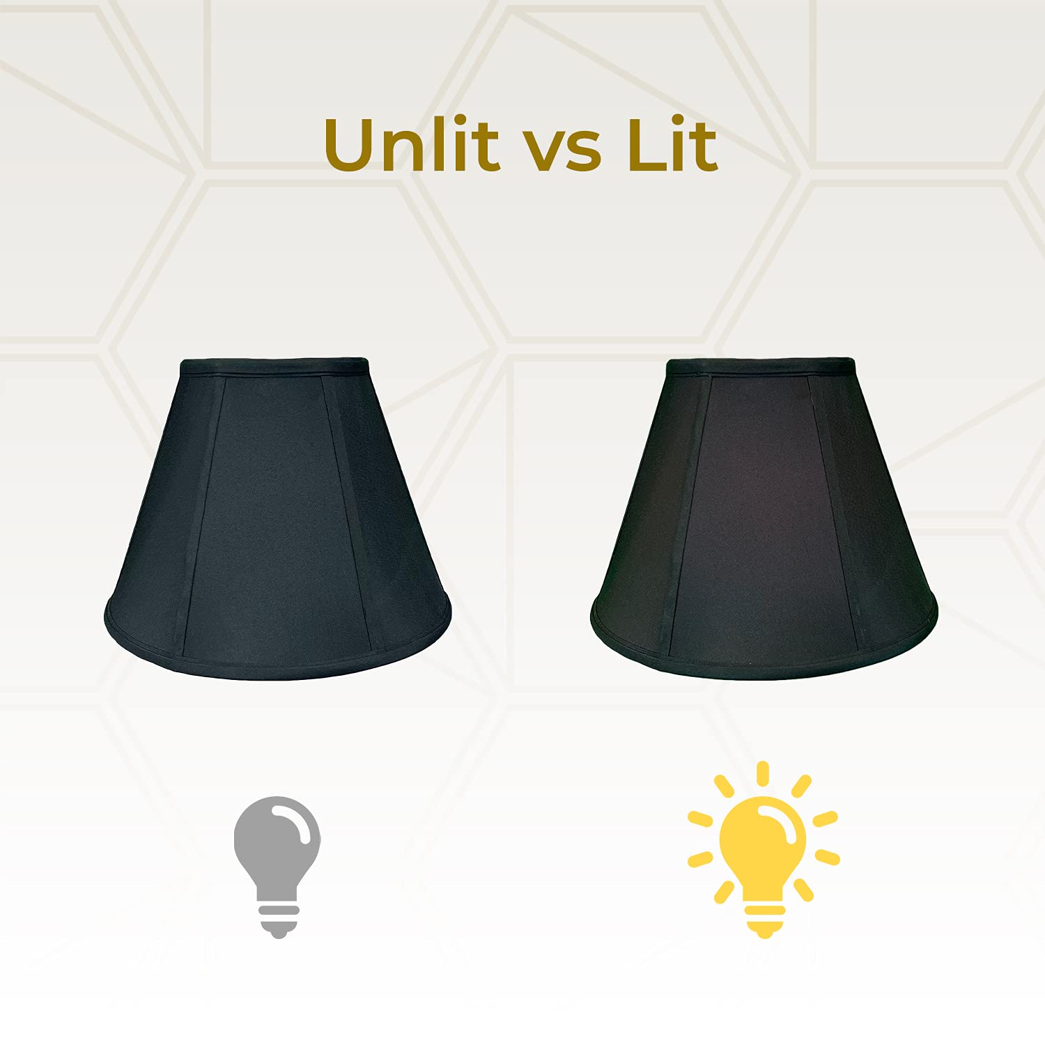 Royal Designs Deep Empire Lamp Shade, Black, 5 X 10 X 8