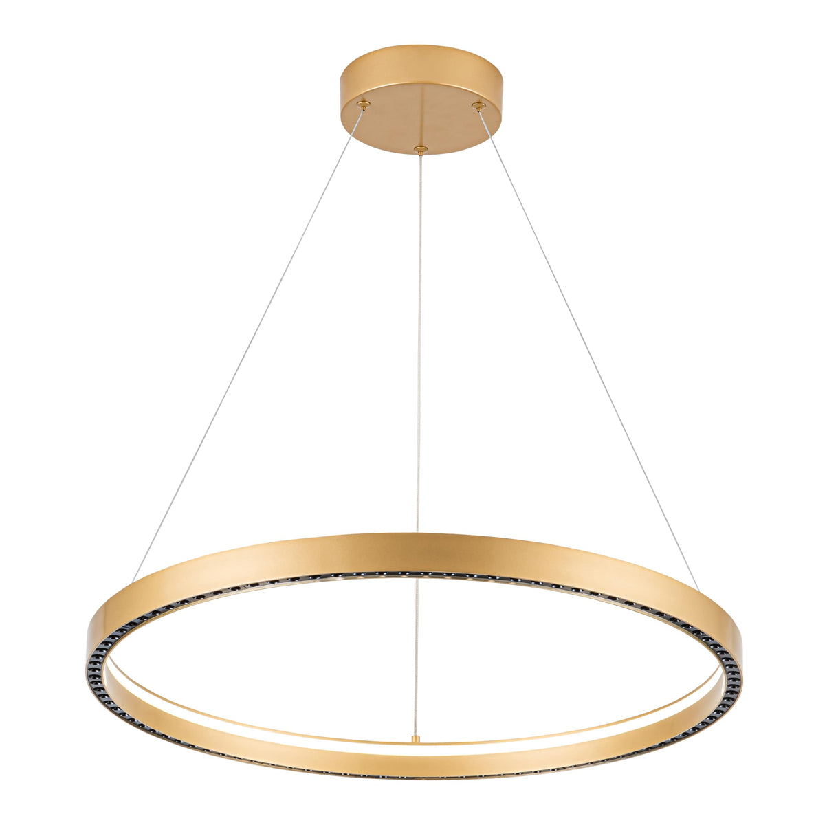 Sunmoo Modern Led Pendant Light Modern Led Chandelier, 1 Ring Circular Chandelier Dimmable Hanging Pendant Lighting For Living R