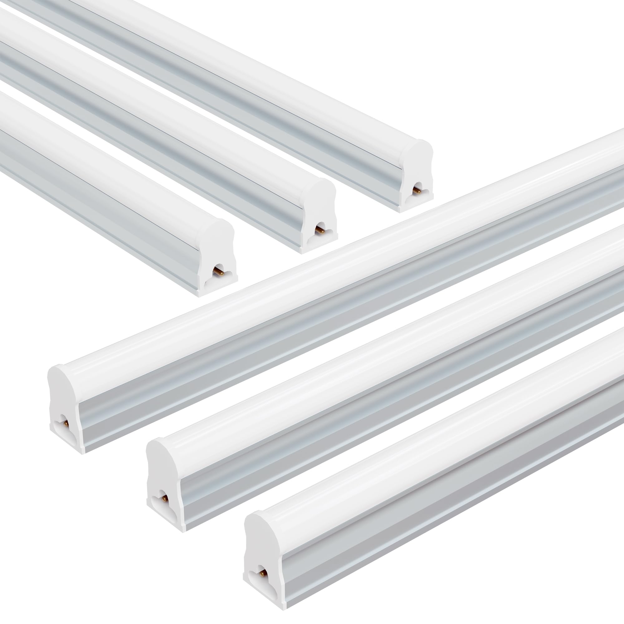 Ensenior 6-Pack T5 LED Shop Lights, 4FT 2000LM 6500K Super Bright White Integrated Single Fixture, 20W Linkable Utility Commerci