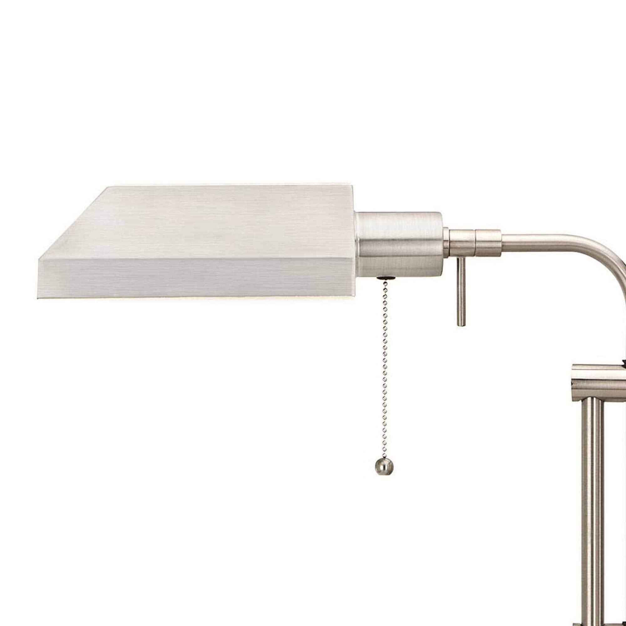 Benzara Metal Desk Lamp with Adjustable Pole, Model BM225084, Silver