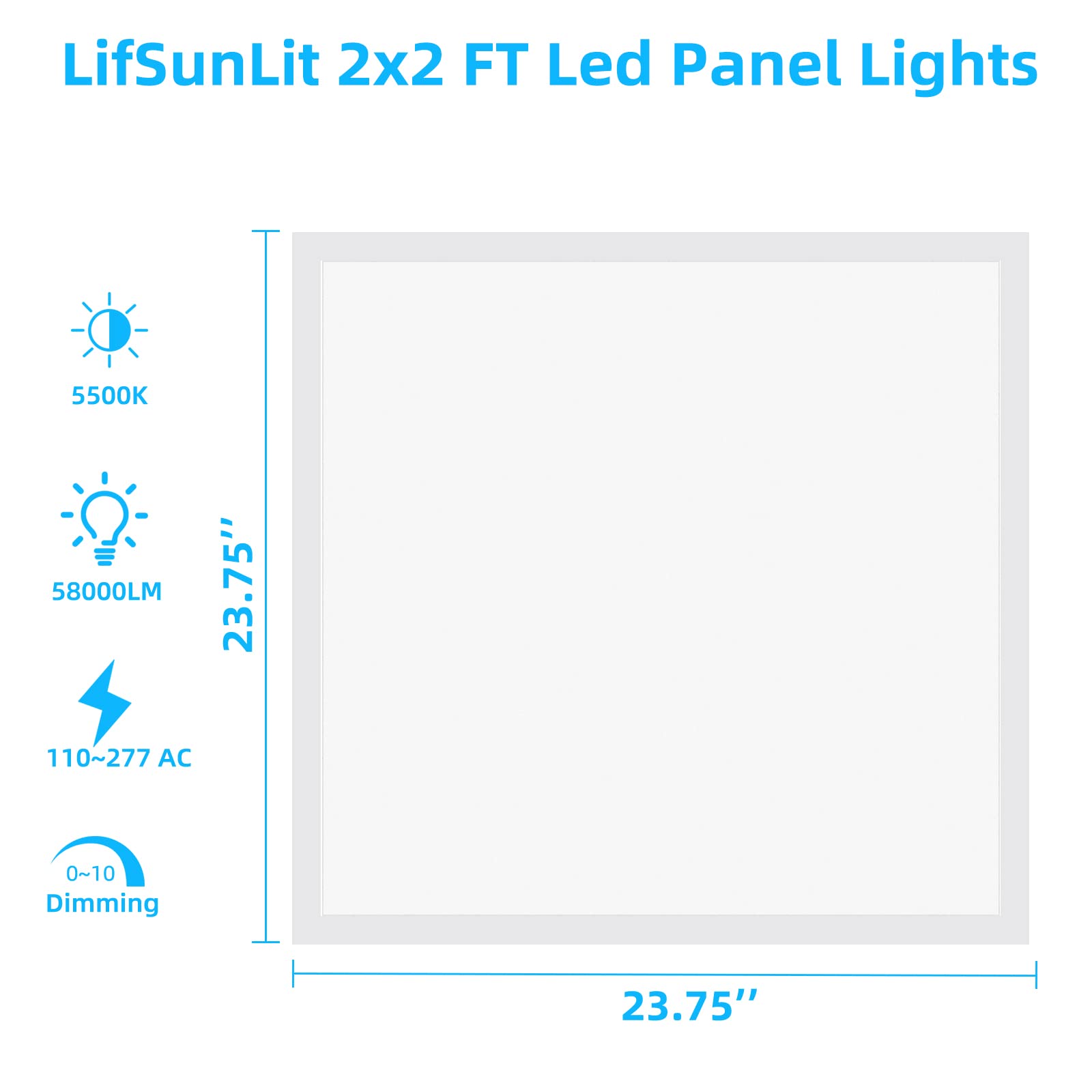 8 Pack 2X2 Ft Led Flat Panel Troffer Light Fixture, 45W Recessed Edge-Lit Drop Ceiling Light, 0-10V Dimmable 2X2 Led Flat Panel Light., 5000K,5800Lm Lay In Fixture For Office.