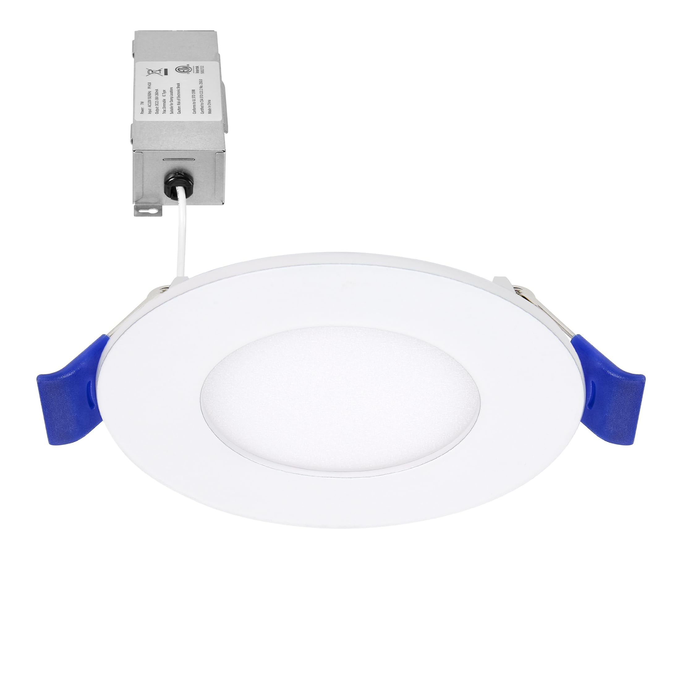 Maxxima 3 in. 5 CCT Ultra Thin Recessed LED Downlight, 500 Lumens, Slim Canless Light, IC Rated, 5 Color Temperature Selectable 