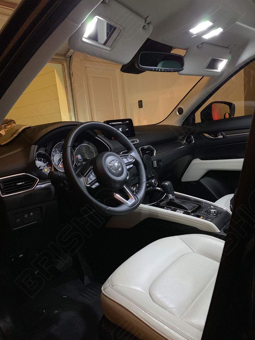 Brishine White Interior Led Lights Kit For Mazda Cx-5 2013 2014 2015 2016 2017 2018 2019 2020 2021 2022 Super Bright 6000K Led Interior Light Bulbs Package + License Plate Lights And Install Tool