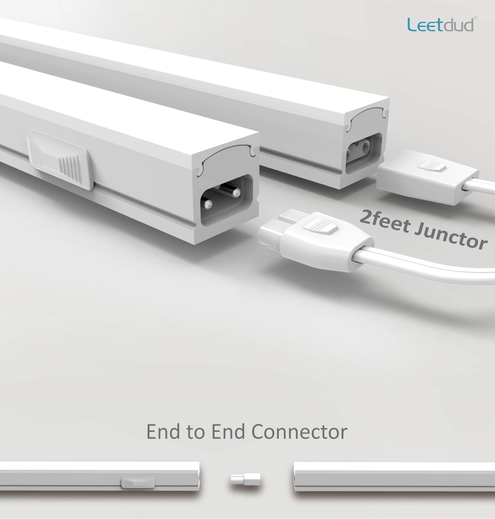 Leetdud Under Cabinet Lighting Plug In, 24 Inch 1 Pc, Linkable Ac120V 3Cct 3000K/4000K/5000K Ultra Slim, Led Under Cabinet Light