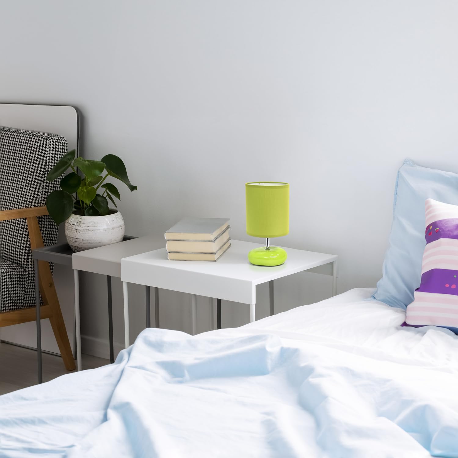 All The Rages Creekwood Home 10.24'' Green Traditional Mini Round Rock Ceramic Table Lamp