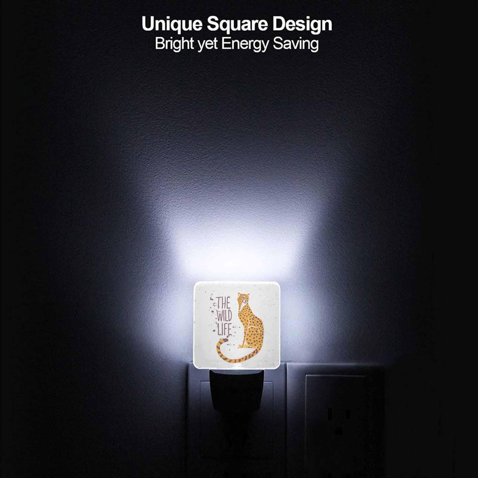 Chrobak LED Night Light - Cartoon Cheetah, Energy Efficient, Plug-in with Dusk to Dawn Sensor, Model WML-Night-Light-231023-127