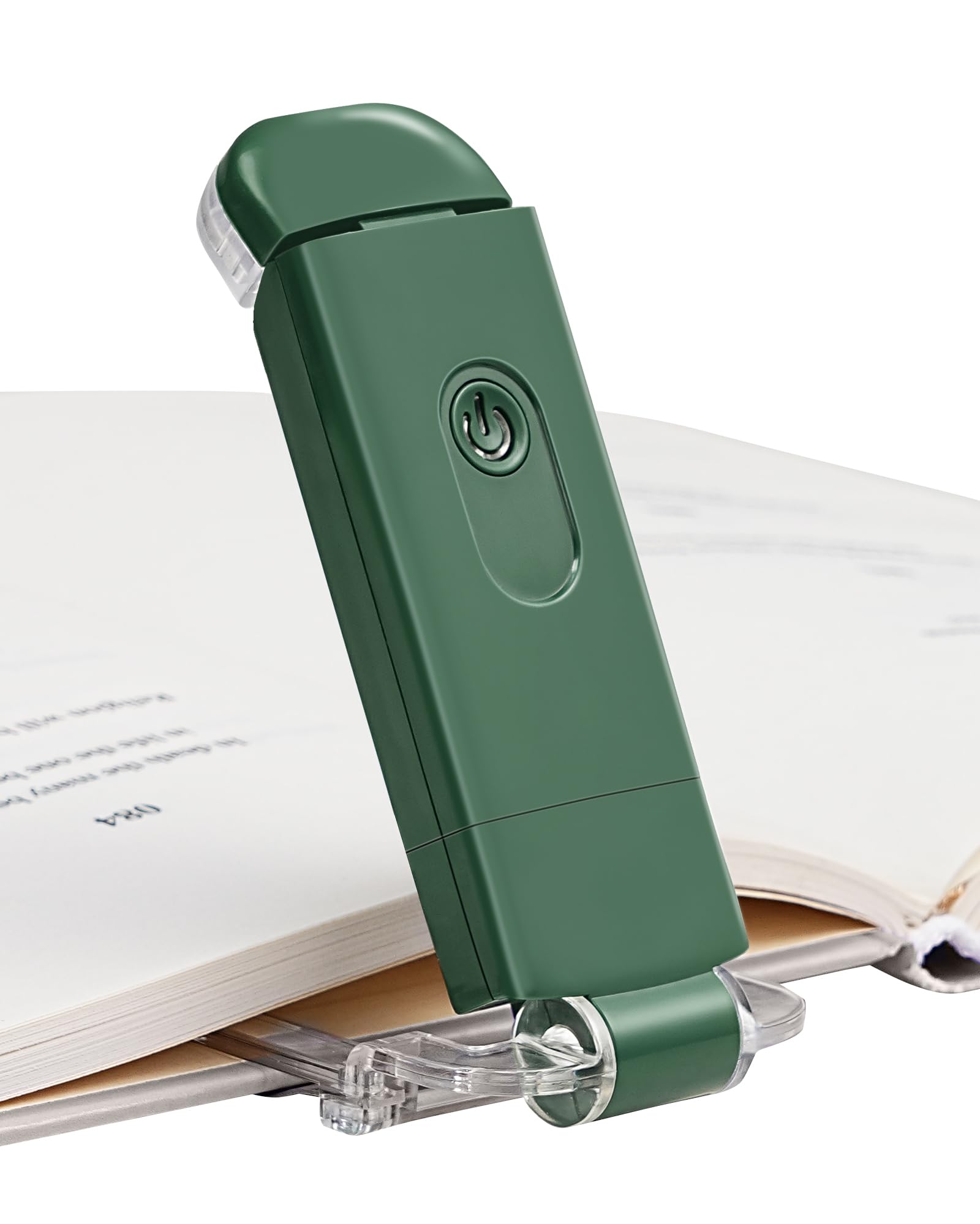 DEWENWILS USB Rechargeable Book Reading Light, LED Clip-on, 4 Brightness Levels, Dark Green, Model IT-008