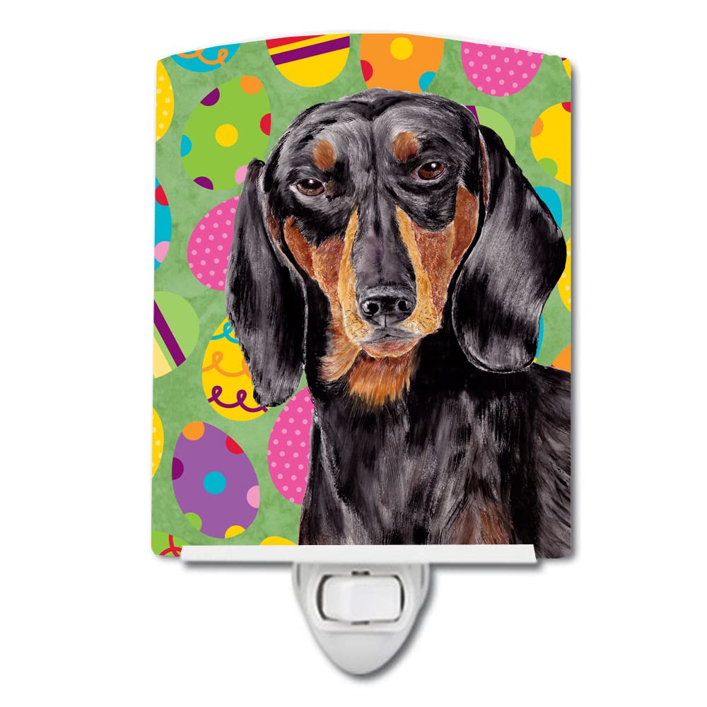 Carolines Treasures Ceramic Night Light, Dachshund Easter Eggtravaganza, 6x4x3in, Multicolor, Model SC9443CNL