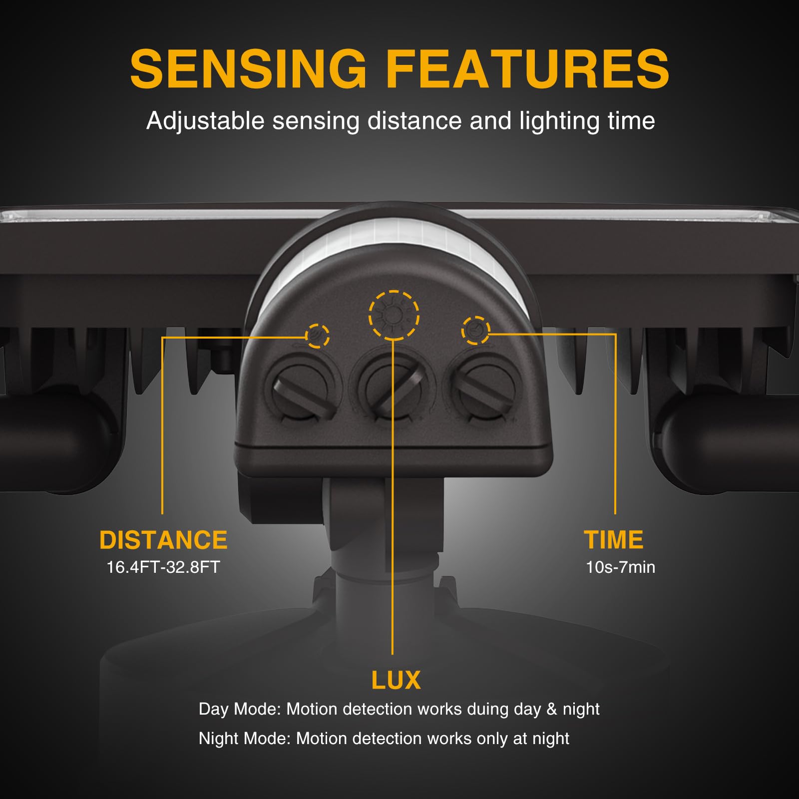 Onforu 100W LED Security Light - 9000lm Motion Sensor Floodlight, IP65 Waterproof, 3 Heads, Brown, Model BDD100G-3