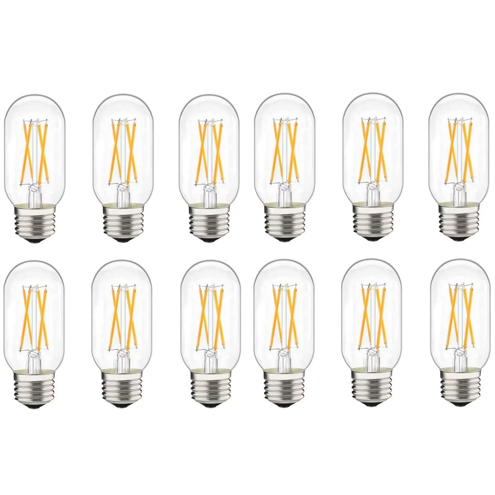 liveMAX Dimmable LED Tubular Bulb 6W, 600 Lumens, Antique Edison Style, E26, Daylight 2700K, Pack of 12, Warm White