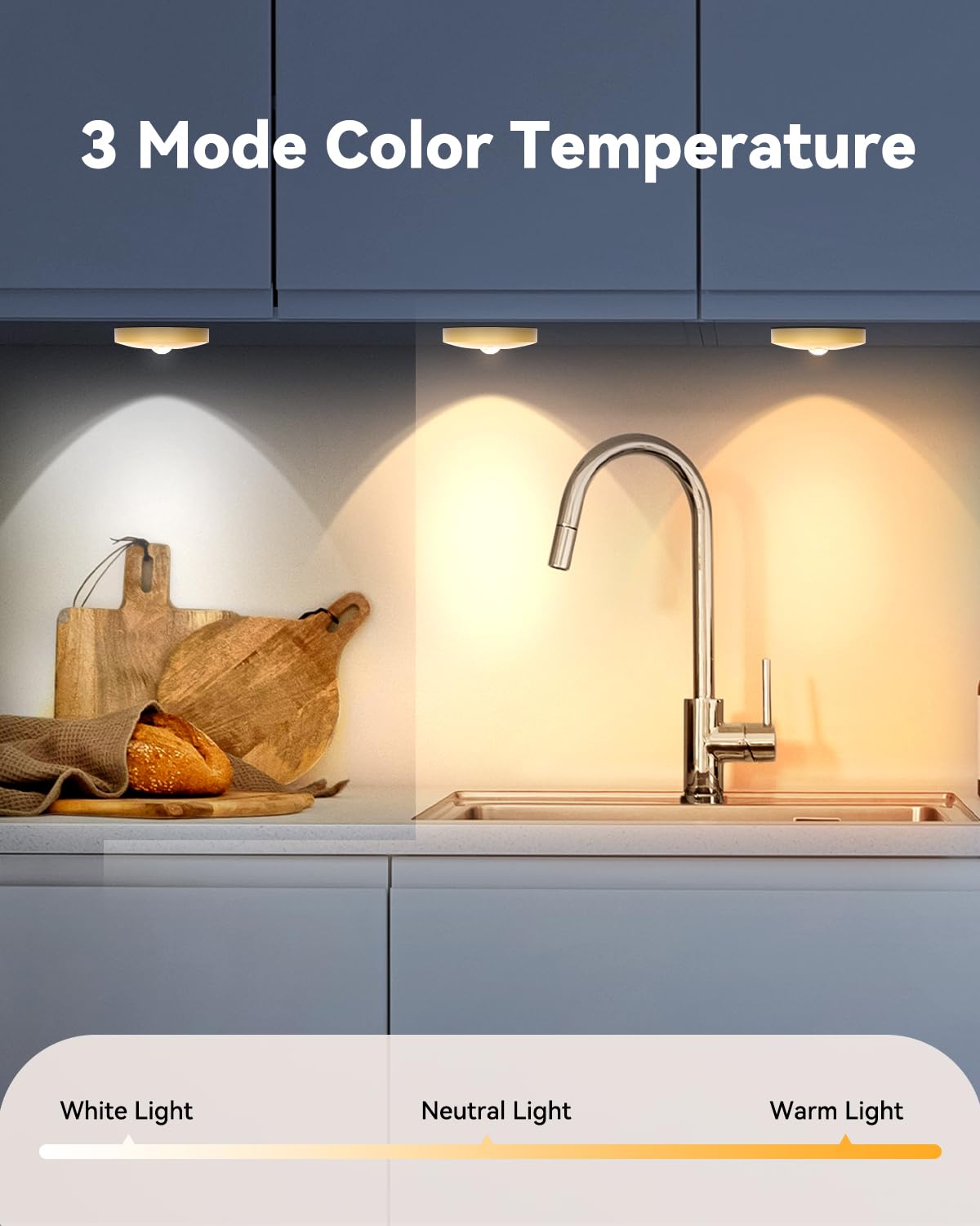 Aokpsrt Rechargeable Puck Lights With Remote Control, 1500mAh Battery Operated Tap Lights, Dimmer & Timer Under Cabinet Light, W