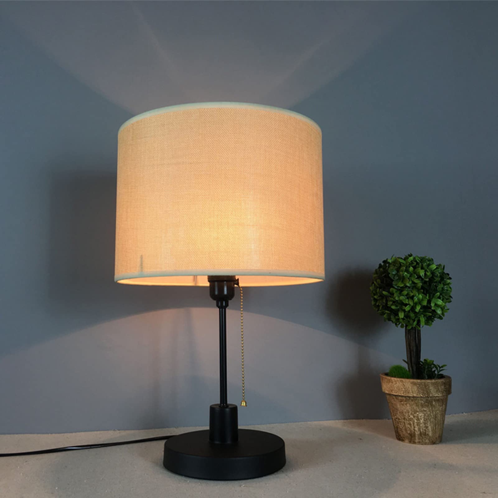 Cloth Lamp Shade Round Lamp Small Drum Lamp Shades Fabric Lampshades Barrel Lamp Shades For Table Lamps Floor Lamps (Khaki)